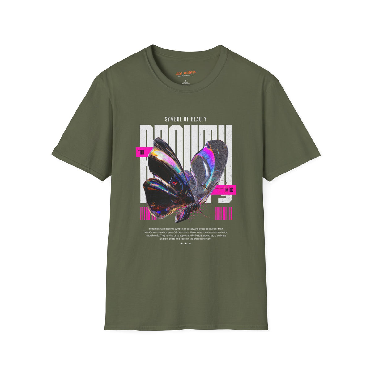 Symbol of Beauty Butterfly Spread Love Rose Graphic T-Shirt