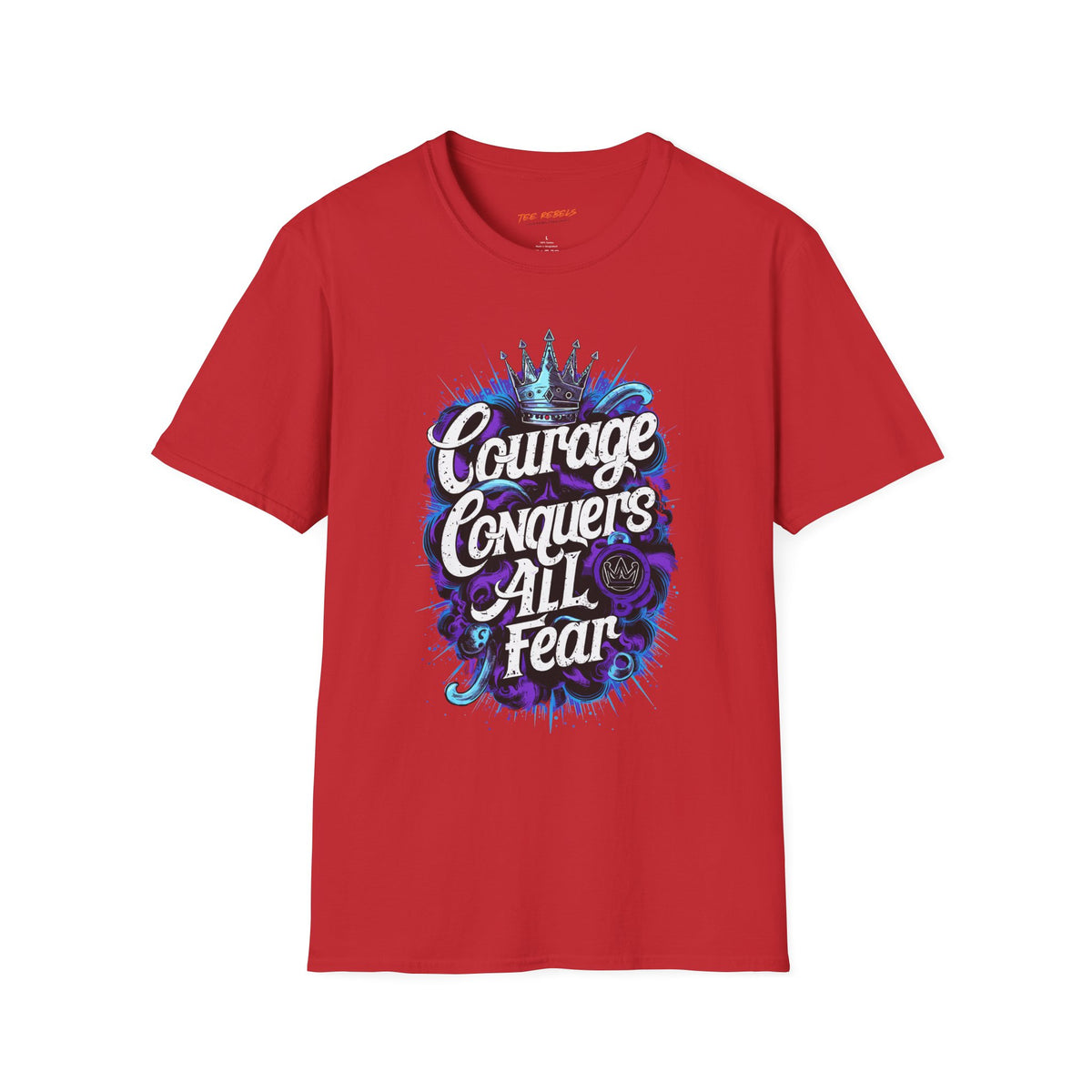 Motivational T-Shirt - Courage Conquers All Fear & Spread Love Graphic T-Shirt