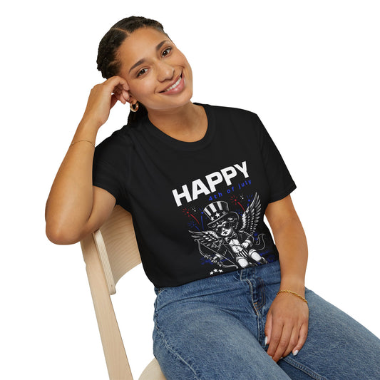 Happy 4th of July Patriotic Angel Unisex Streetwear T-Shirt | American Graphic T-Shirt | Angel Rebel Frequency