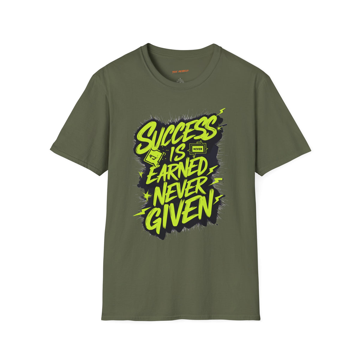 Motivational Graphic T-Shirt - Success Is Earned Never Given & Spread Love T-Shirt