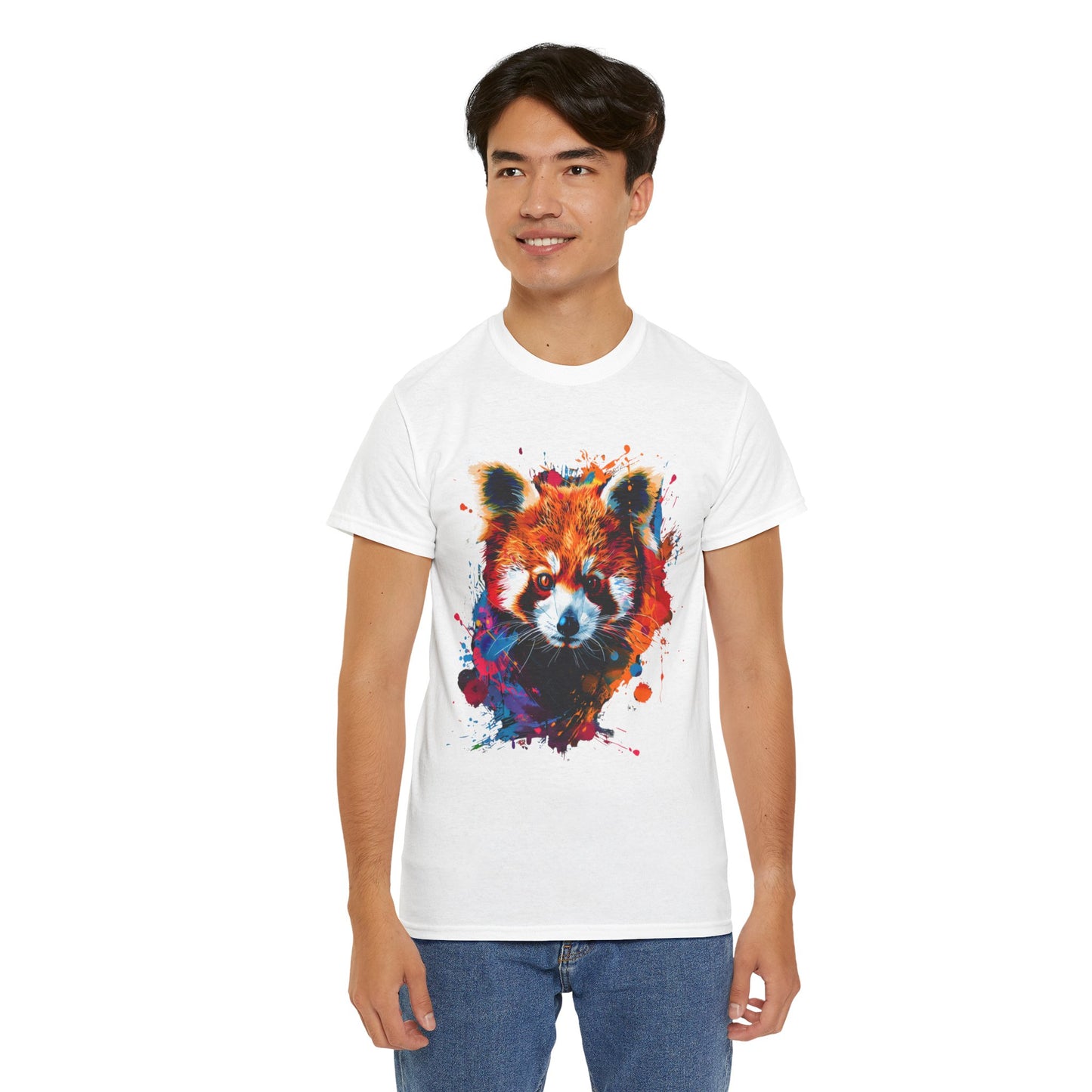 Colorful Red Panda Graphic Unisex Heavy Cotton Tee | Red Panda Rebel Frequency