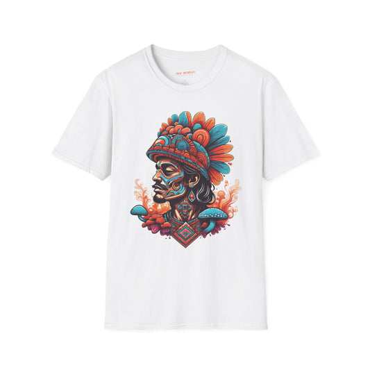 Psychedelic Indigenous Man Unisex Softstyle T-Shirt | Indigenous Rebel Frequency