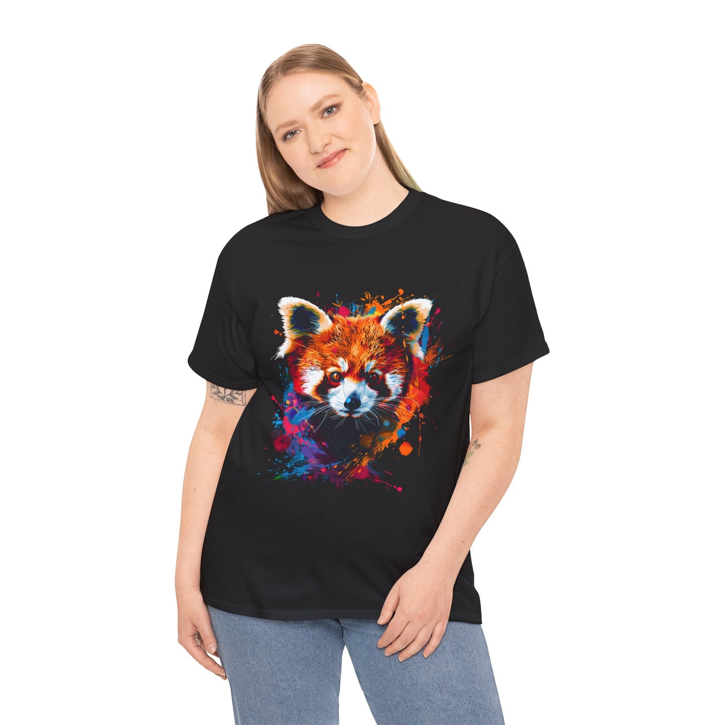 Colorful Red Panda Graphic Unisex Heavy Cotton Tee | Red Panda Rebel Frequency