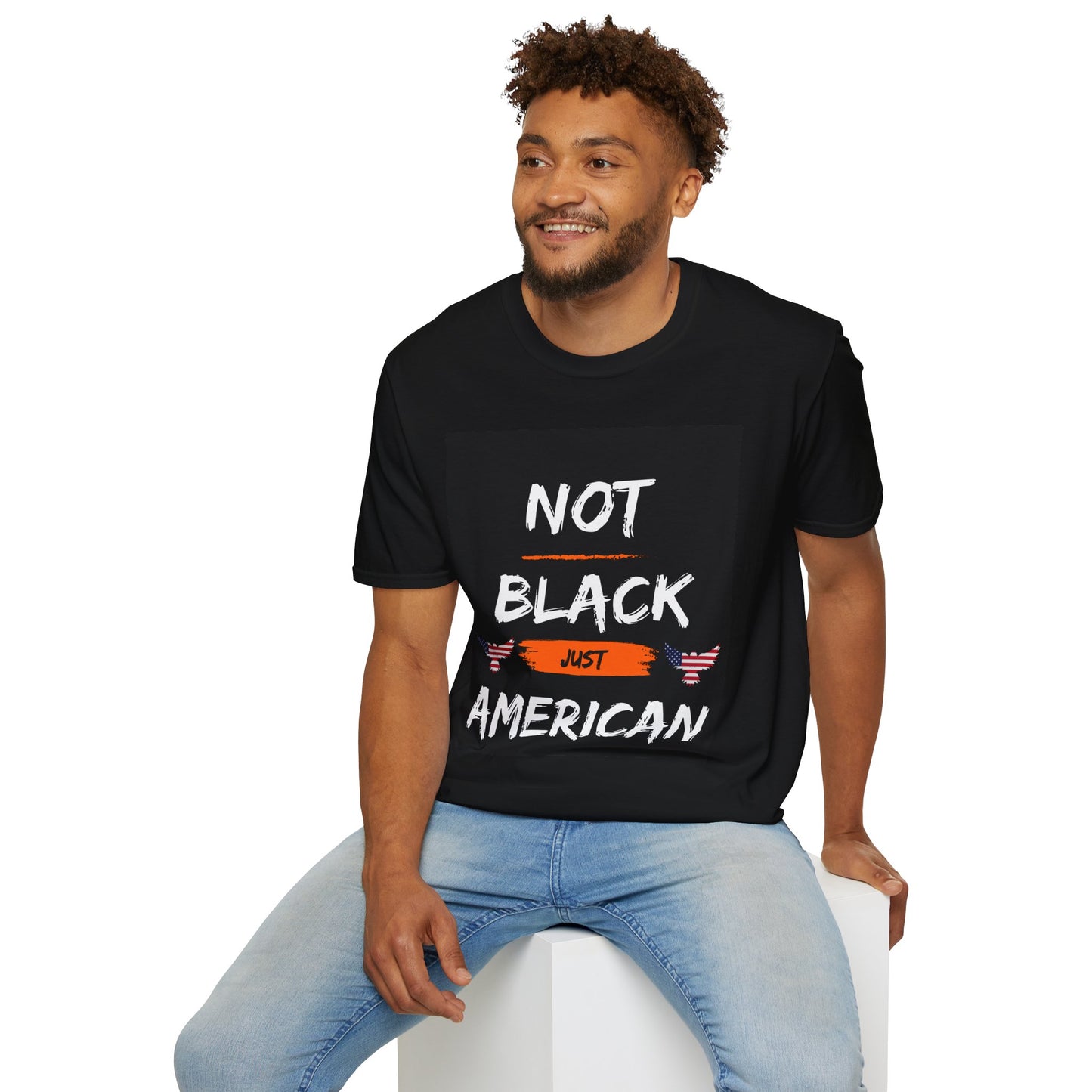 Not Black Just American Unisex Softstyle T-Shirt - Identity Rebel Frequency