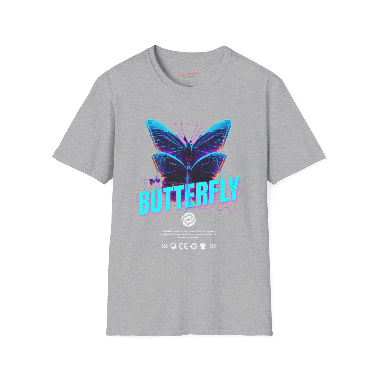 Butterfly Graphic Tee — 'Butterfly' Front & 'Spread Love' Rose Back T-Shirt