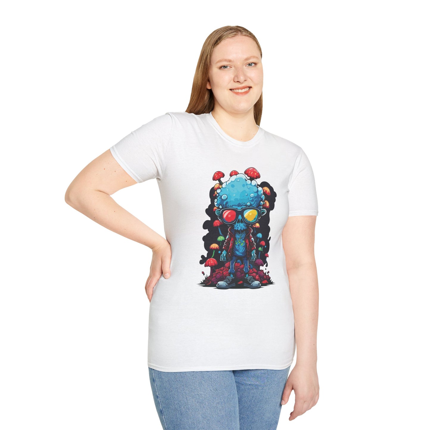 Cool Alien Graphic Unisex Softstyle T-Shirt | Alien Rebel Frequency