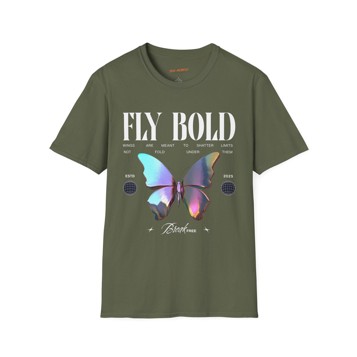 Fly Bold Spread Love Butterfly Graphic T-Shirt