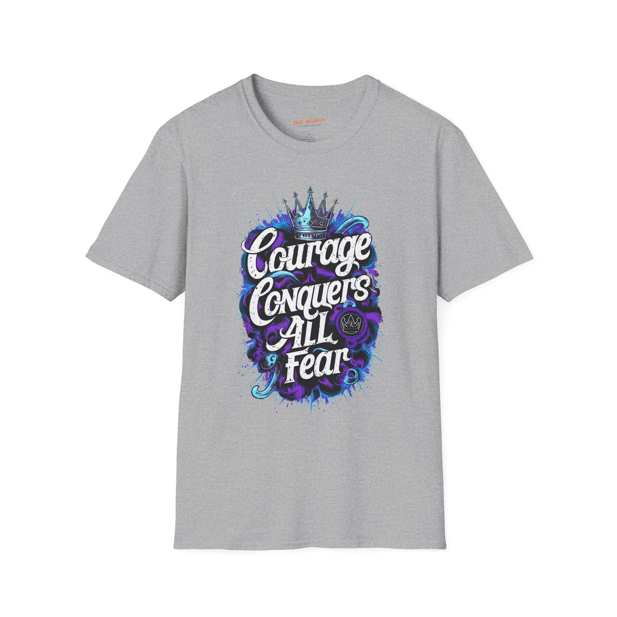 Motivational T-Shirt - Courage Conquers All Fear & Spread Love Graphic T-Shirt