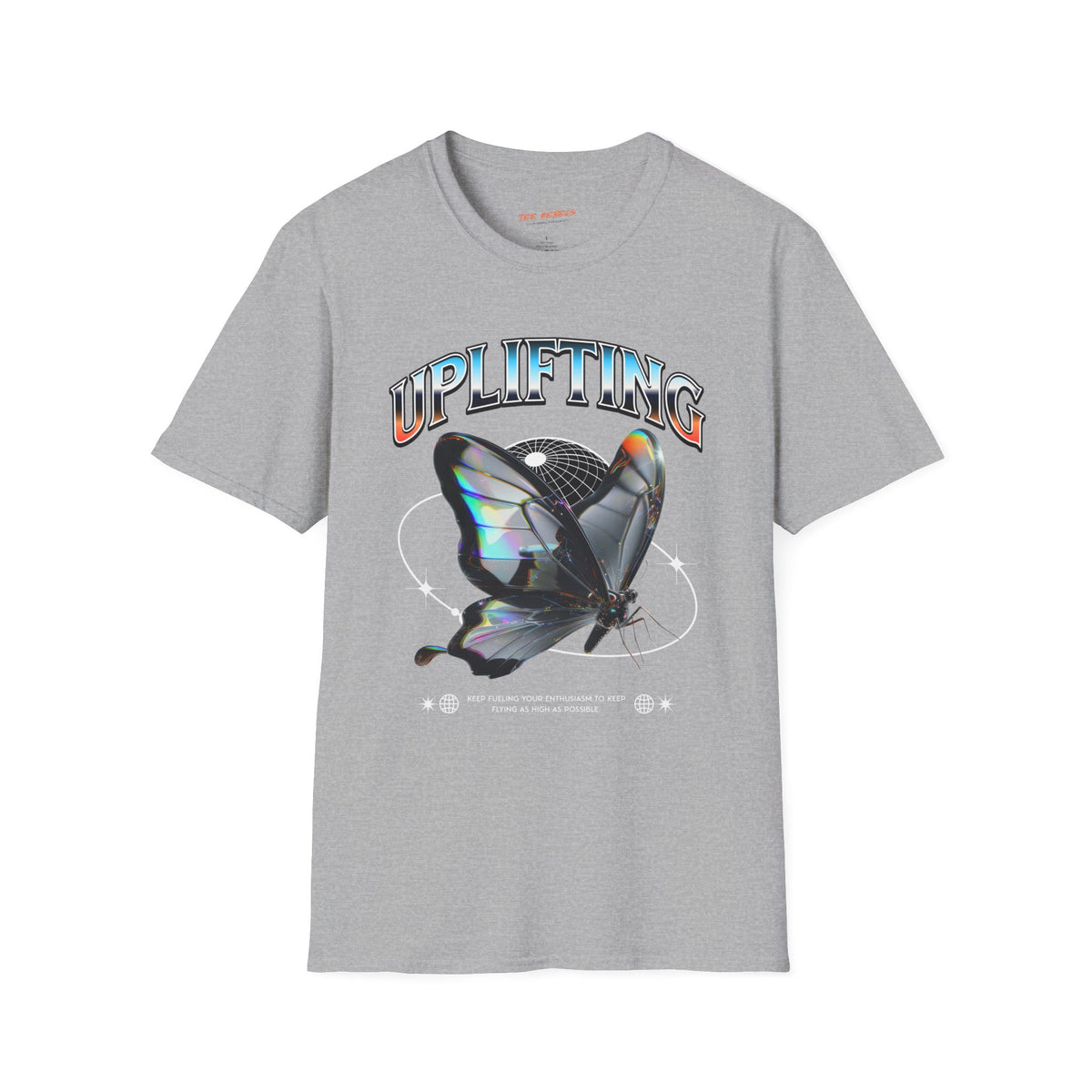 Uplifting Butterfly Spread Love Rose Graphic T-Shirt