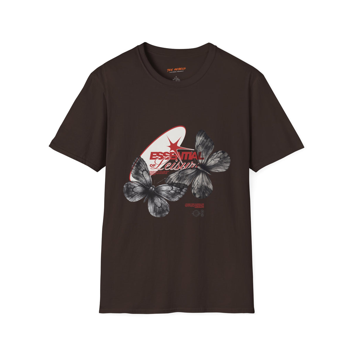 Essential of Leisure Butterfly Spread Love Rose Graphic T-Shirt