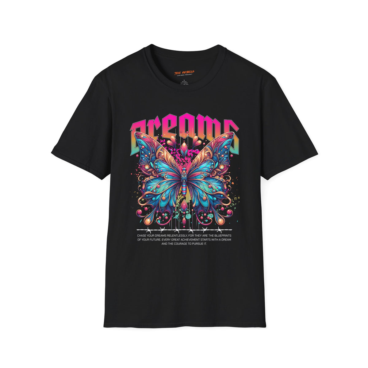 Butterfly Dreams Spread Love Rose Graphic T-Shirt