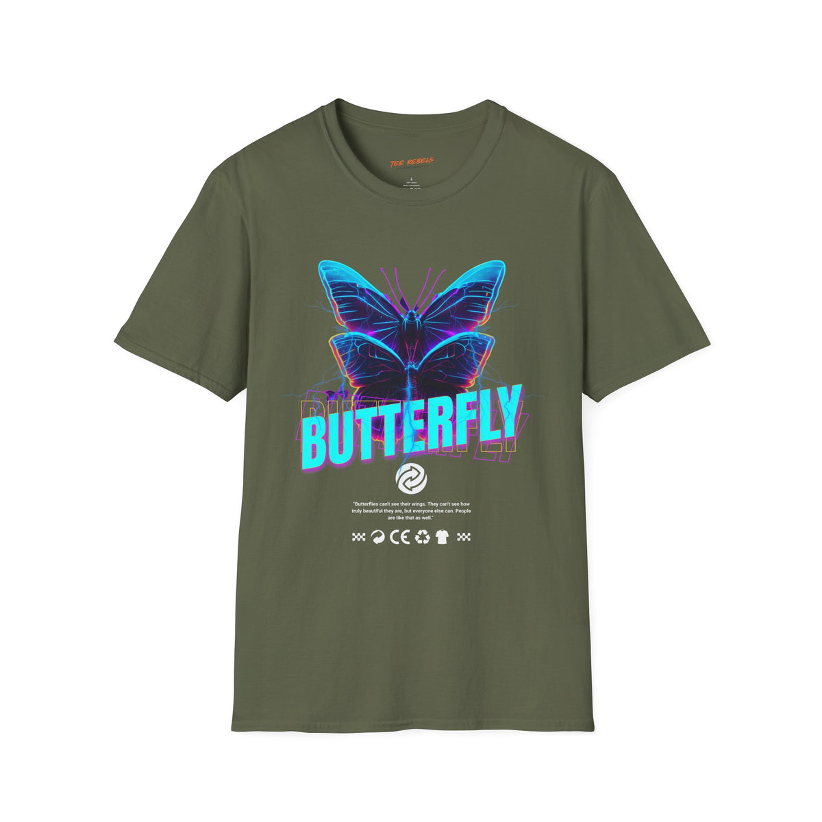 Butterfly Graphic Tee — 'Butterfly' Front & 'Spread Love' Rose Back T-Shirt