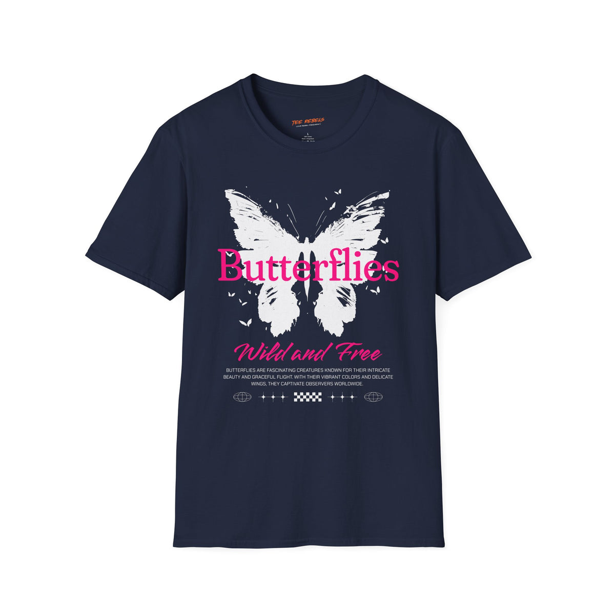 Butterflies “Wild and Free” T‑Shirt — Spread Love Rose Graphic Tee