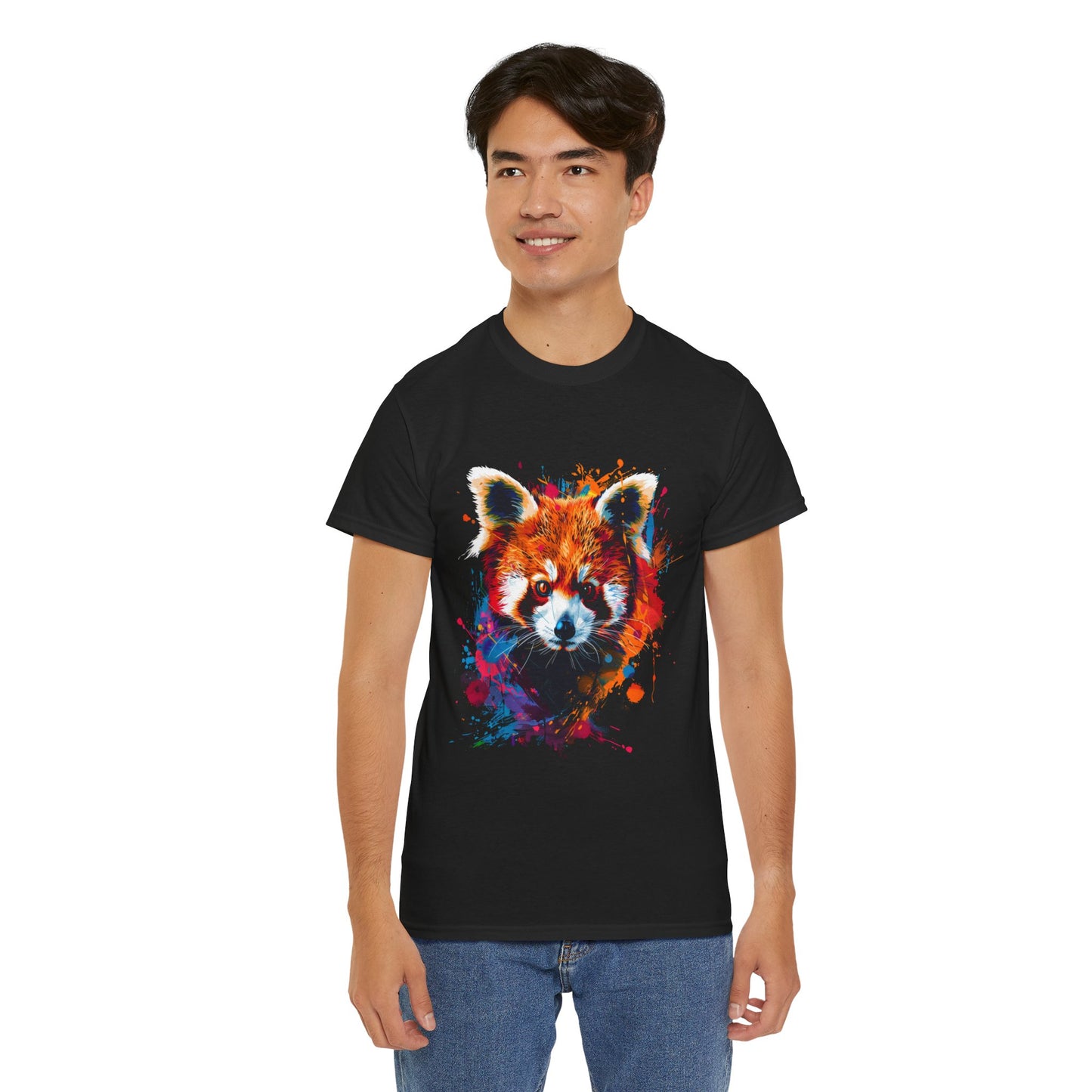 Colorful Red Panda Graphic Unisex Heavy Cotton Tee | Red Panda Rebel Frequency