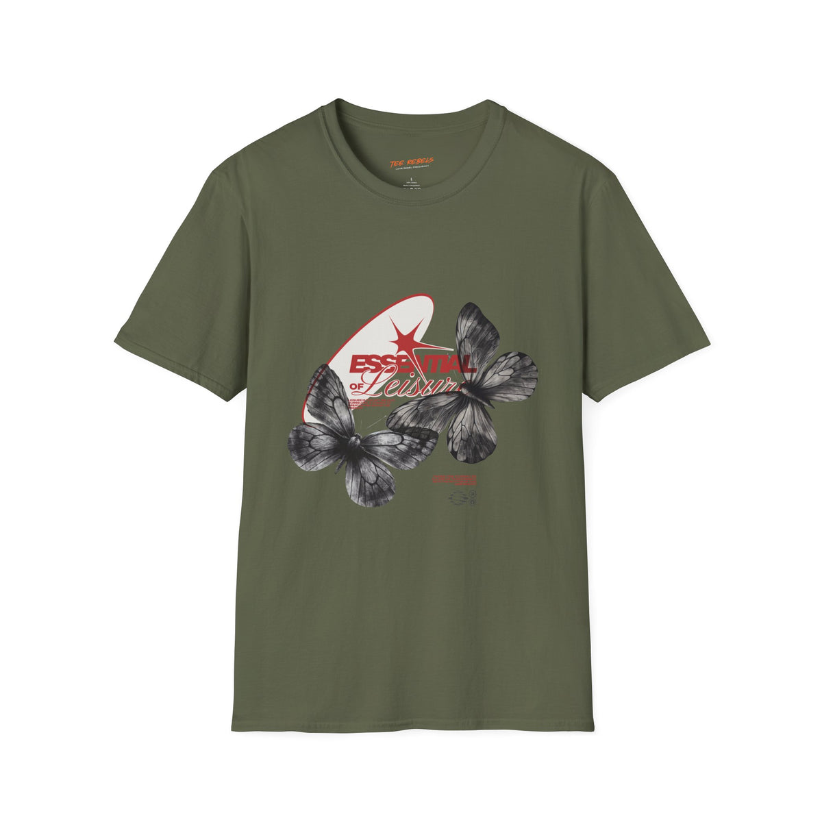 Essential of Leisure Butterfly Spread Love Rose Graphic T-Shirt