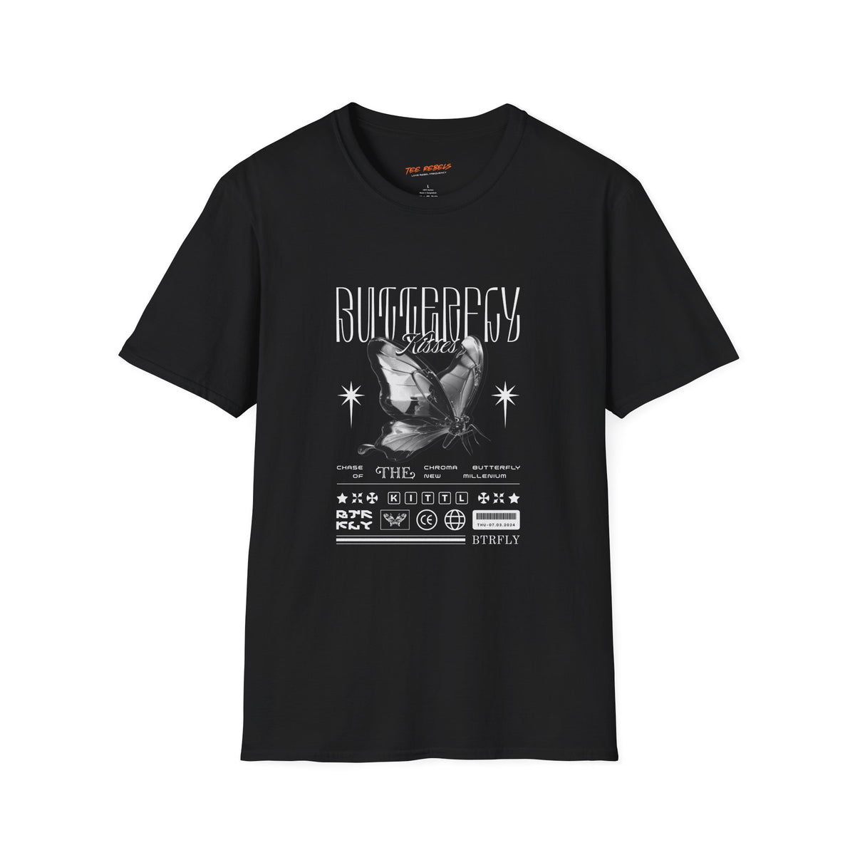 Butterfly Sci-Fi Spread Love Rose Graphic T-Shirt