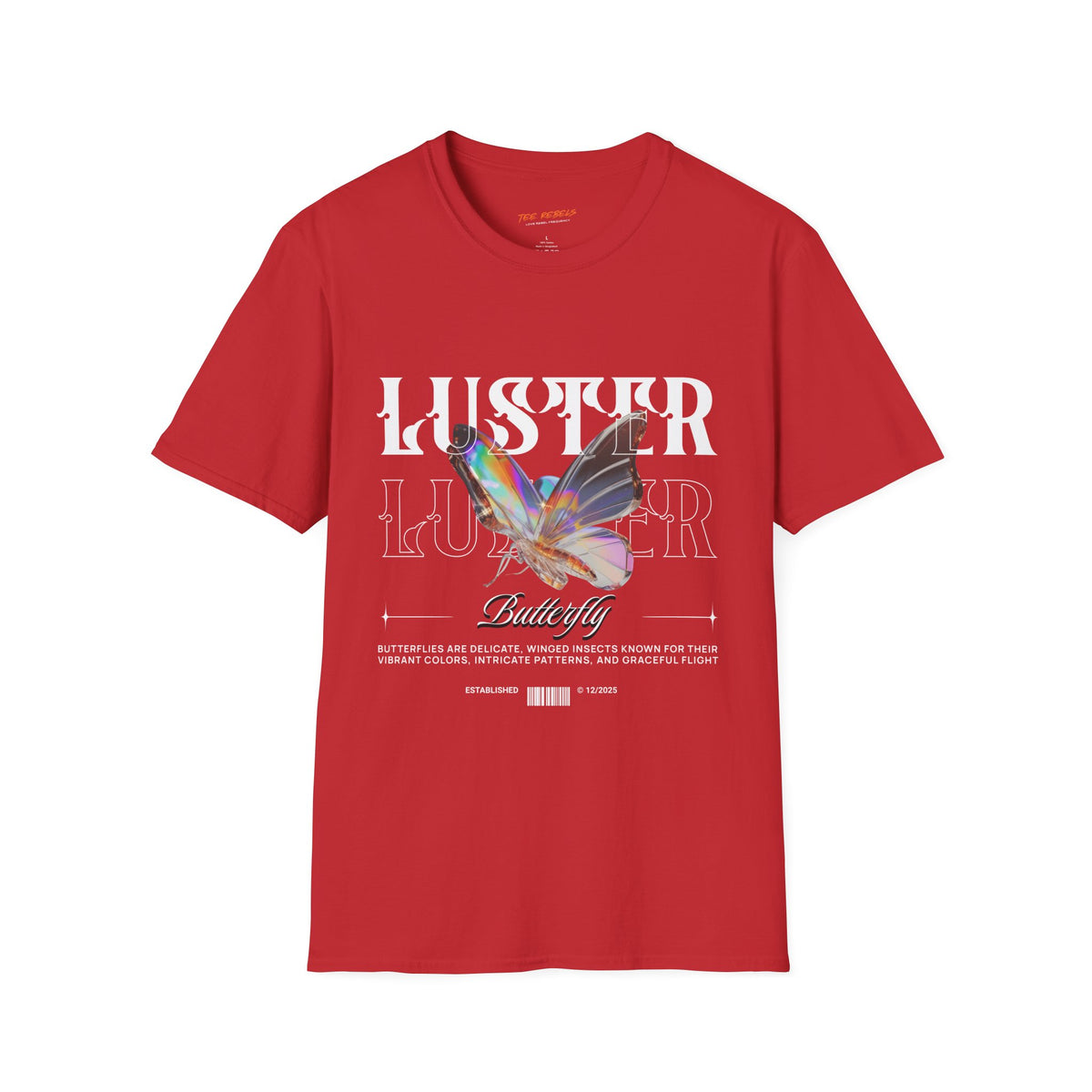 Luster Butterfly Spread Love Rose Graphic T-Shirt