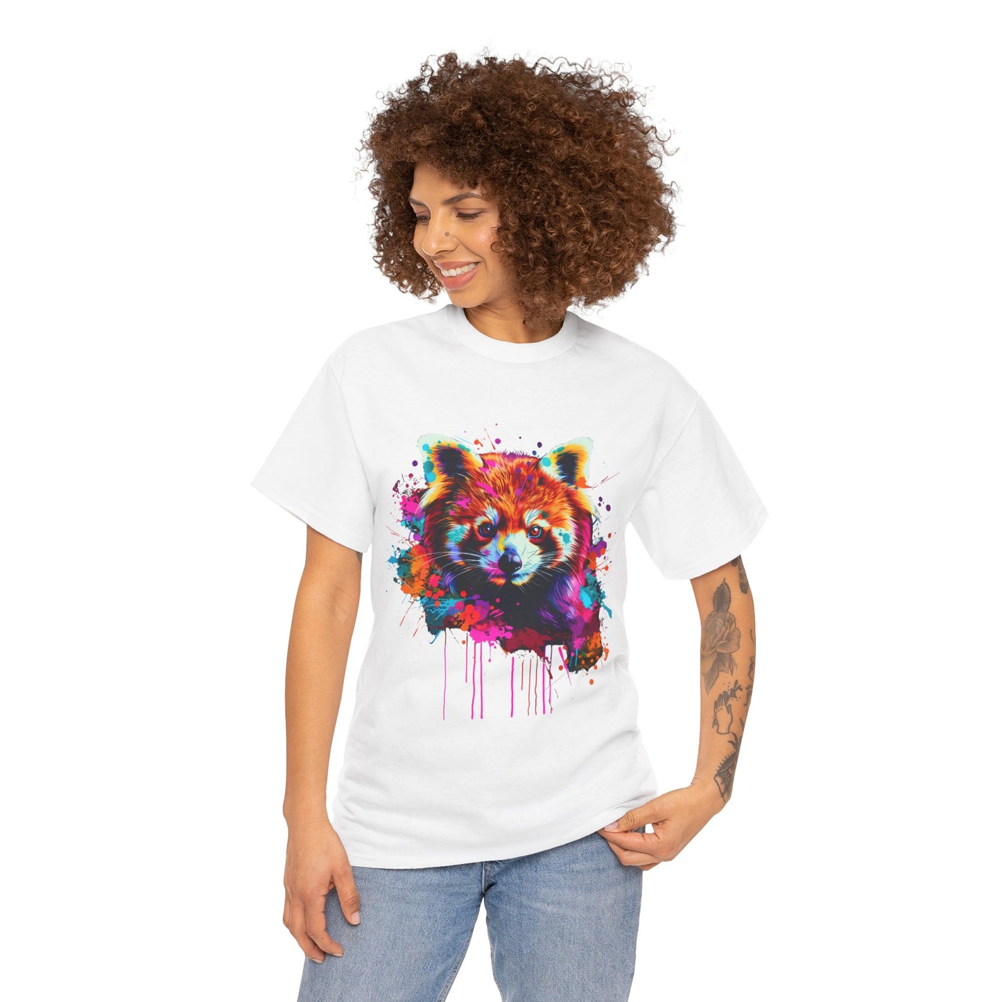 Colorful Fox Graphic Unisex Heavy Cotton Tee - Fox Rebel Frequency