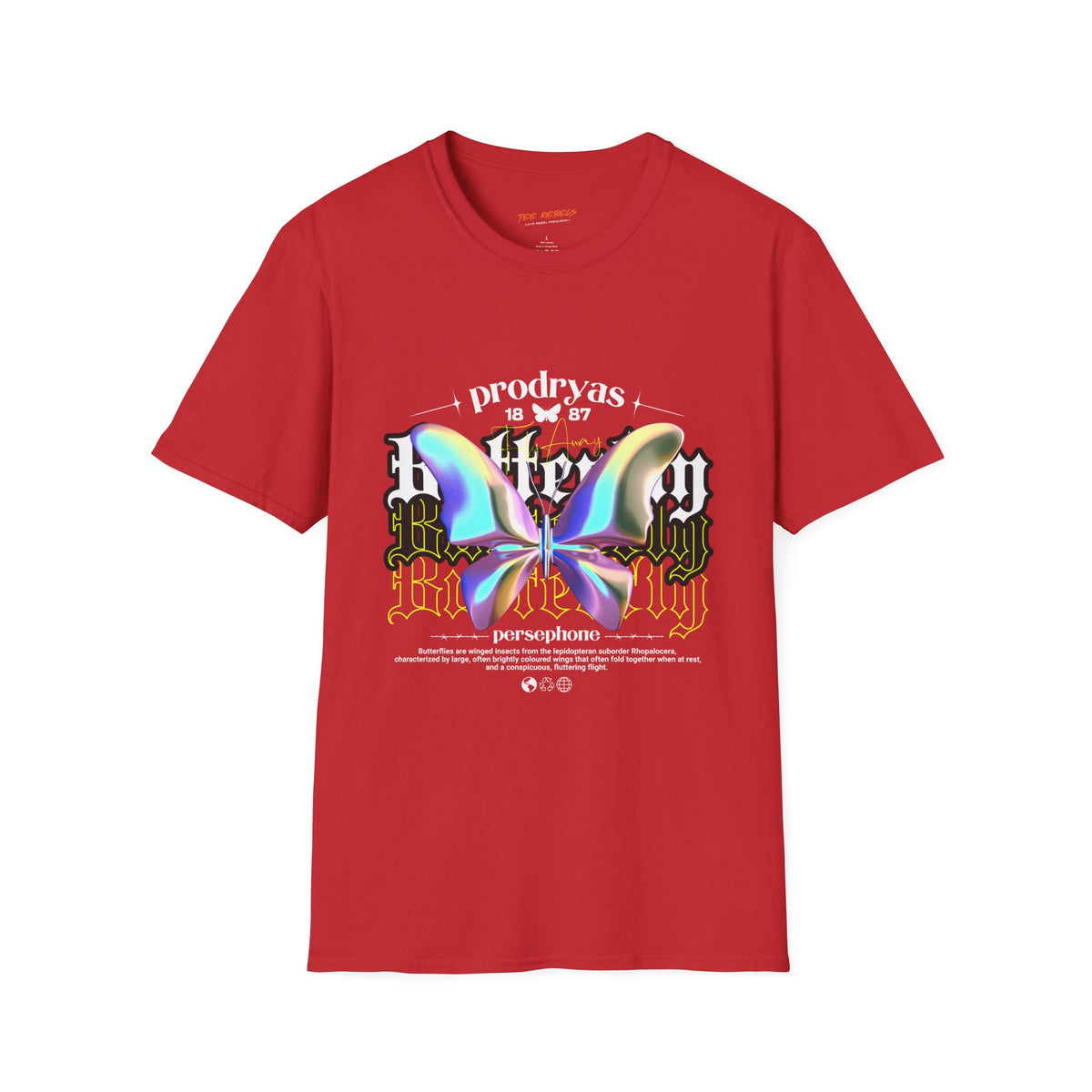 Butterfly Spread Love Rose Graphic T-Shirt