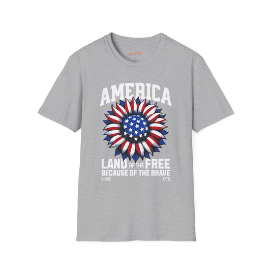 America Land of the Free Unisex Streetwear T-Shirt | America Graphic Design | America Rebel Frequency