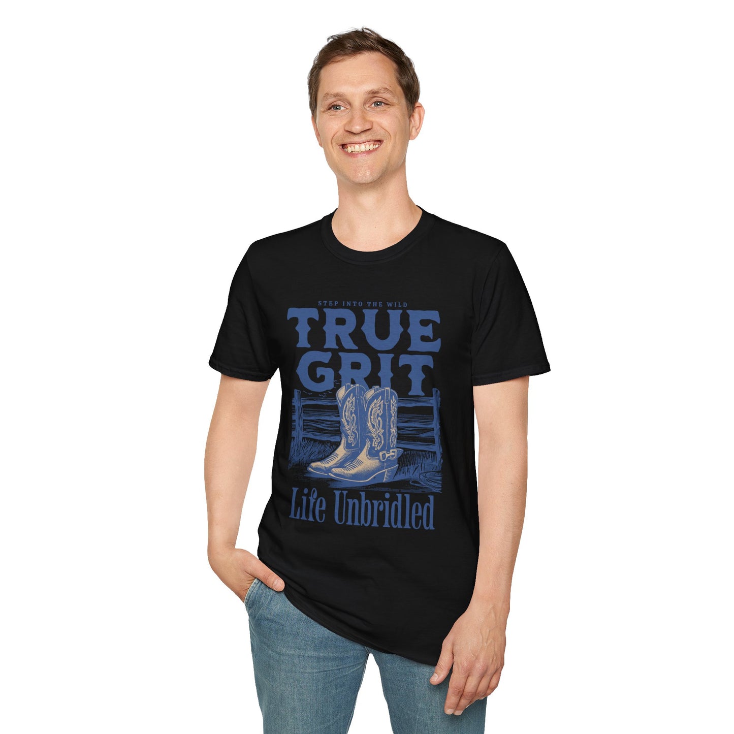 True Grit Unisex Streetwear T-Shirt | American West Graphic T-Shirt | Cowboy Rebel Frequency