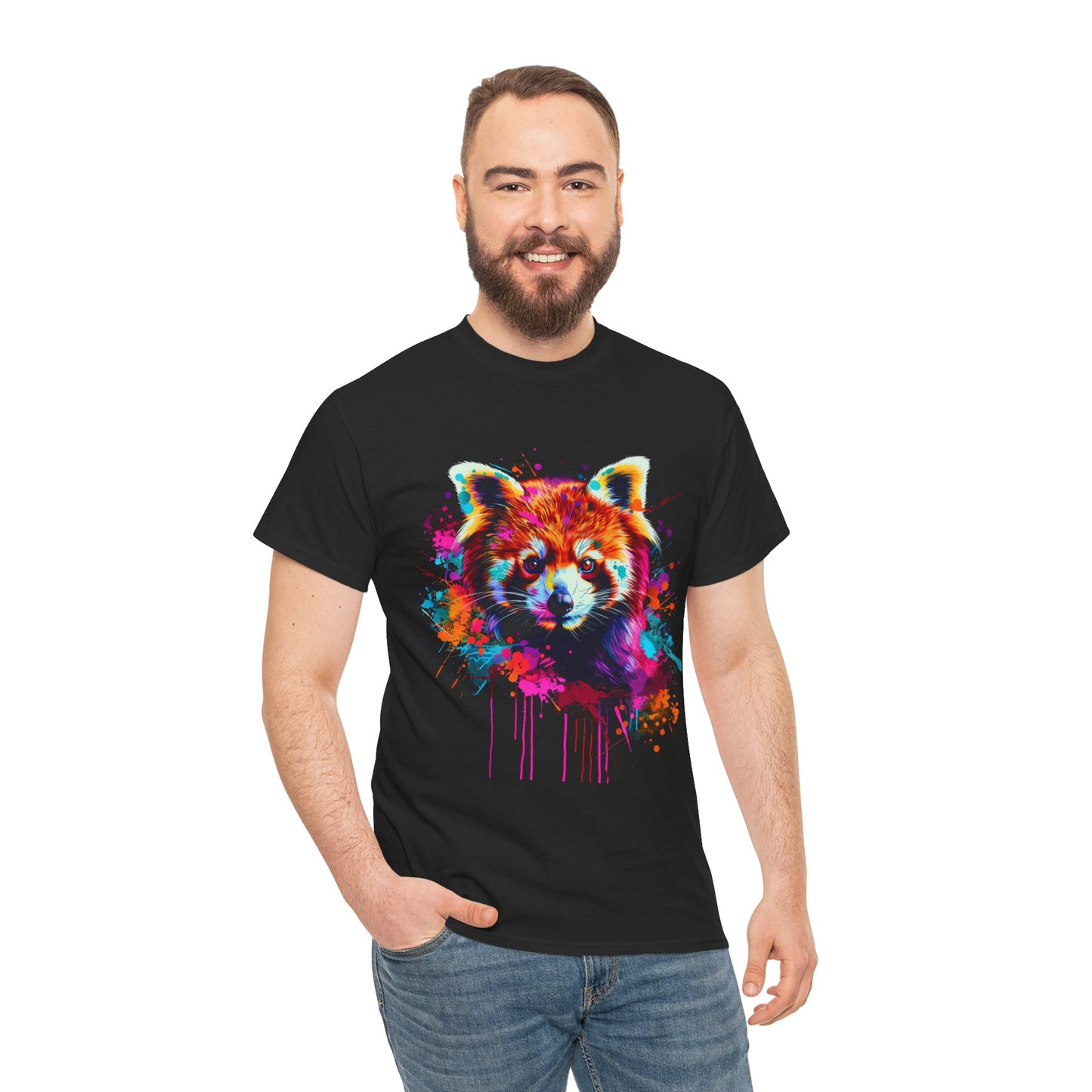 Colorful Fox Graphic Unisex Heavy Cotton Tee - Fox Rebel Frequency