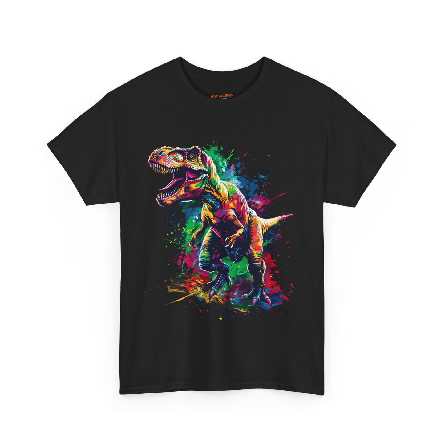 Colorful T-Rex Unisex Heavy Cotton Tee | T-Rex Rebel Frequency