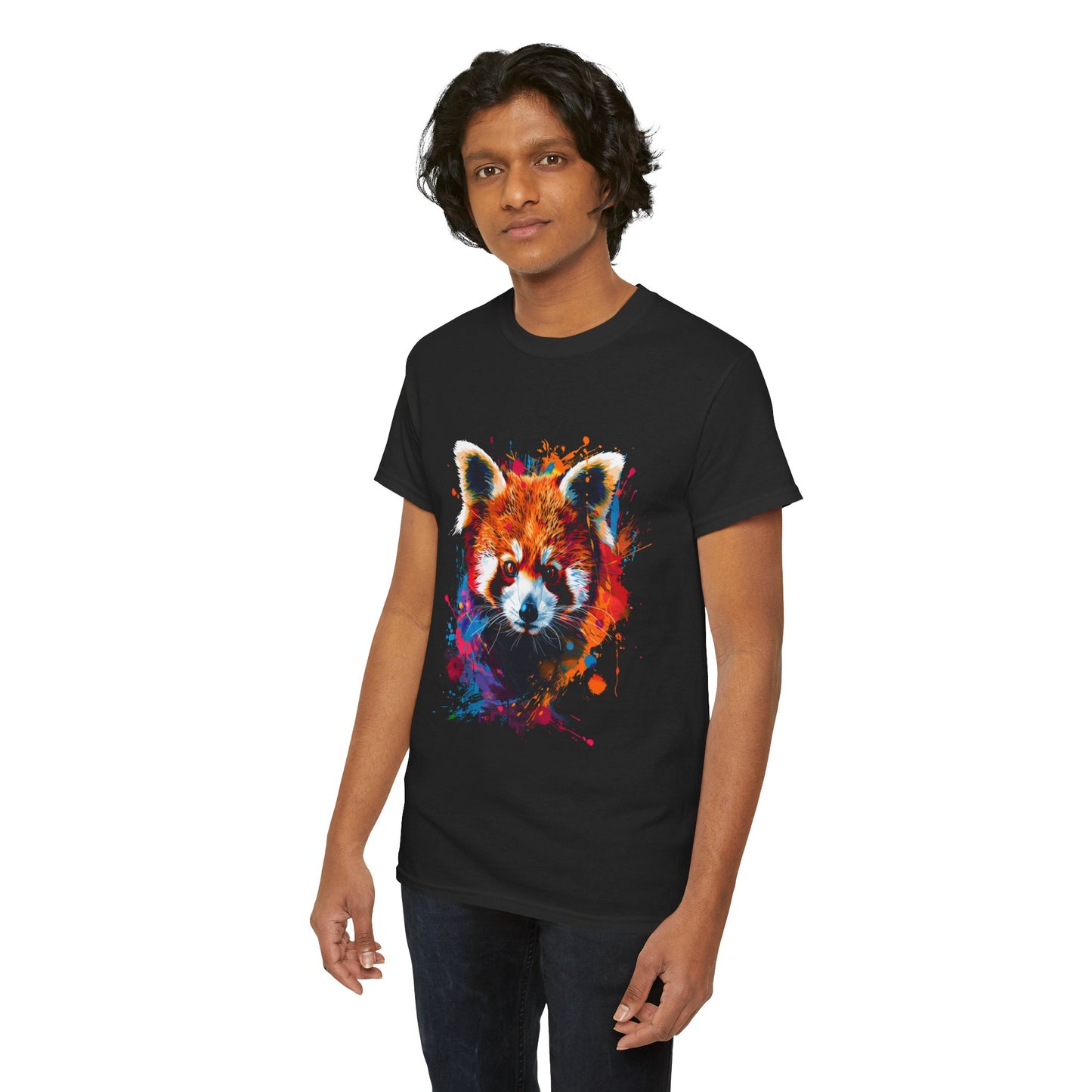 Colorful Red Panda Graphic Unisex Heavy Cotton Tee | Red Panda Rebel Frequency