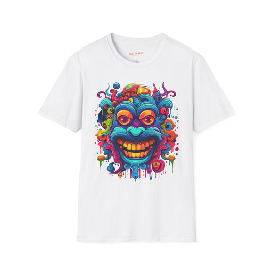Psychedelic Jolly Teeth Face Unisex Streetwear T-Shirt | Teeth Rebel Frequency