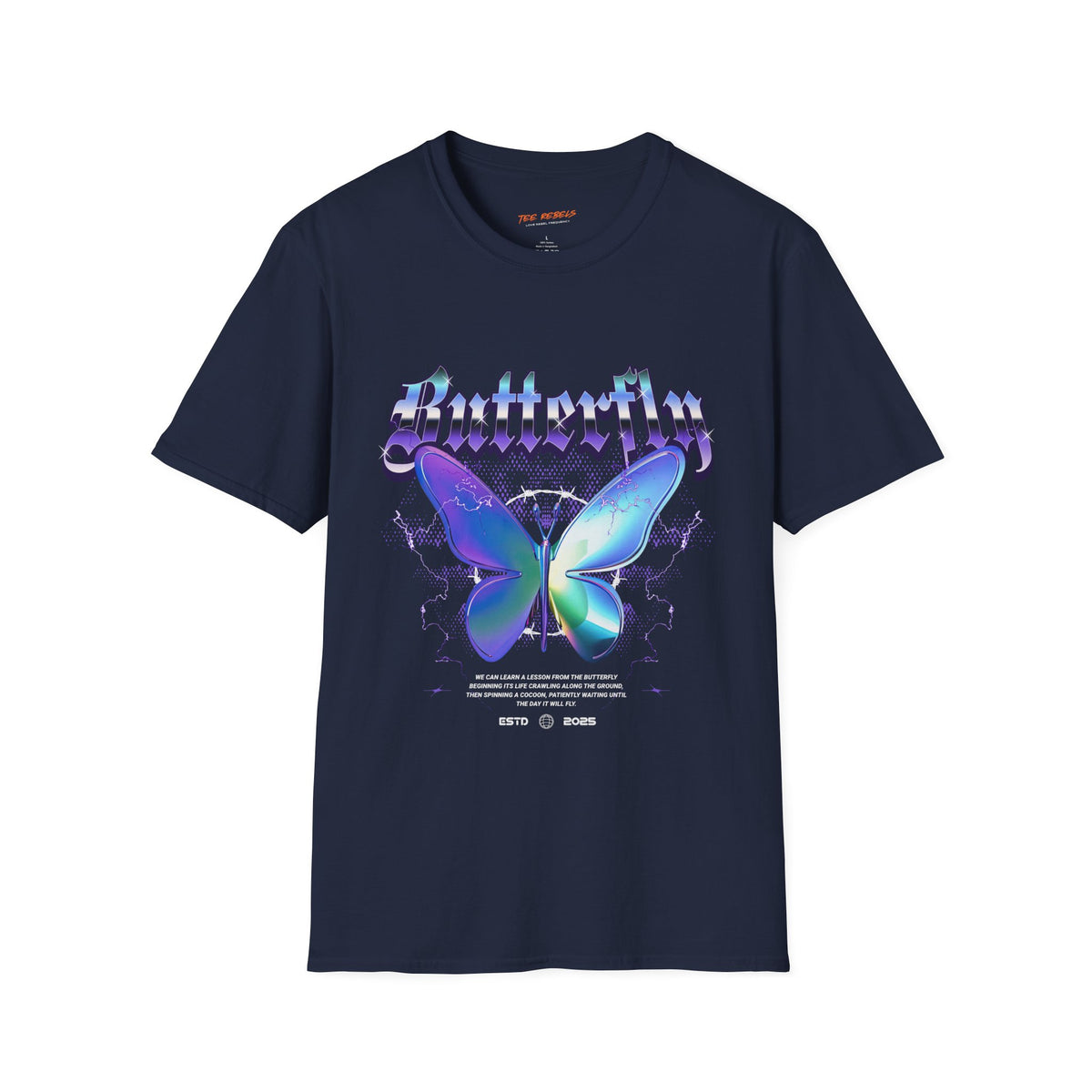 Butterfly Graphic Tee — "Spread Love" Rose Retro T-Shirt