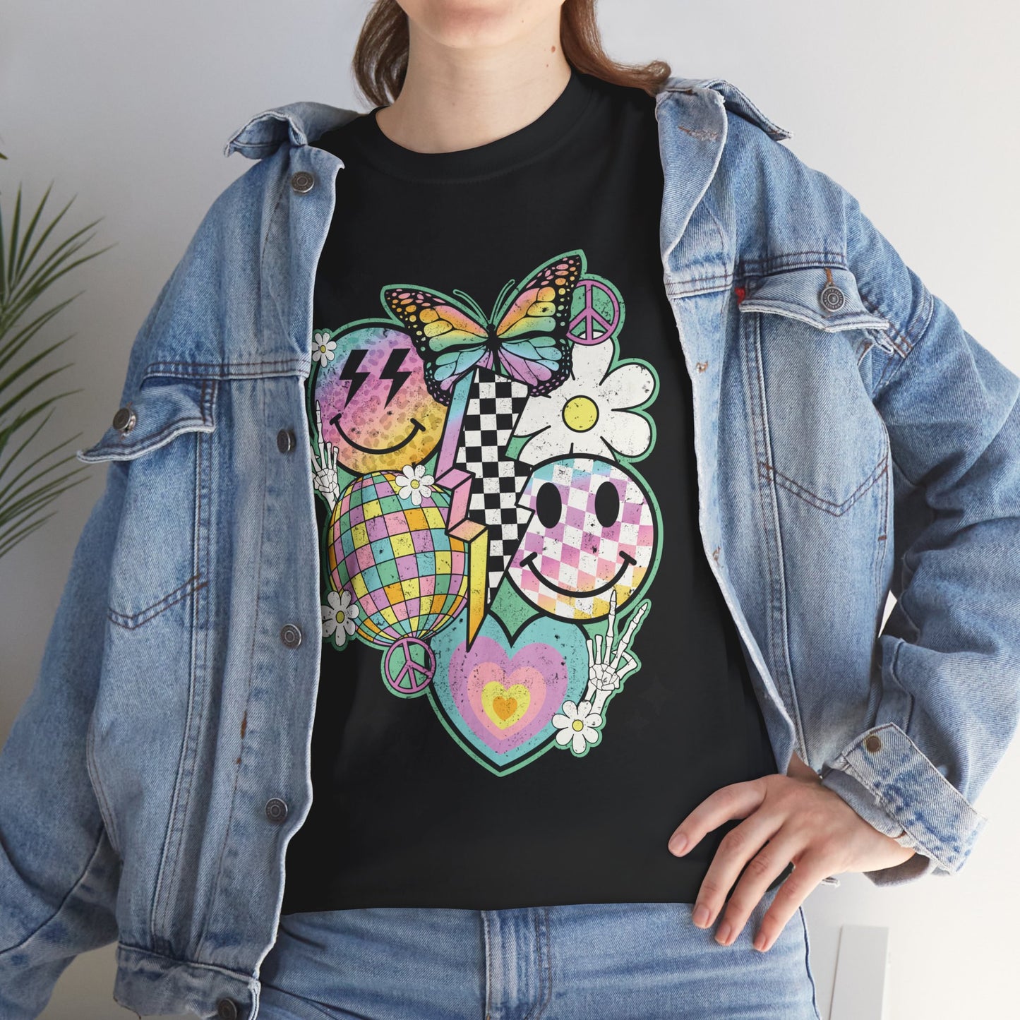 Retro Vibe Graphic Unisex Heavy Cotton Tee | Retro Rebel Frequency