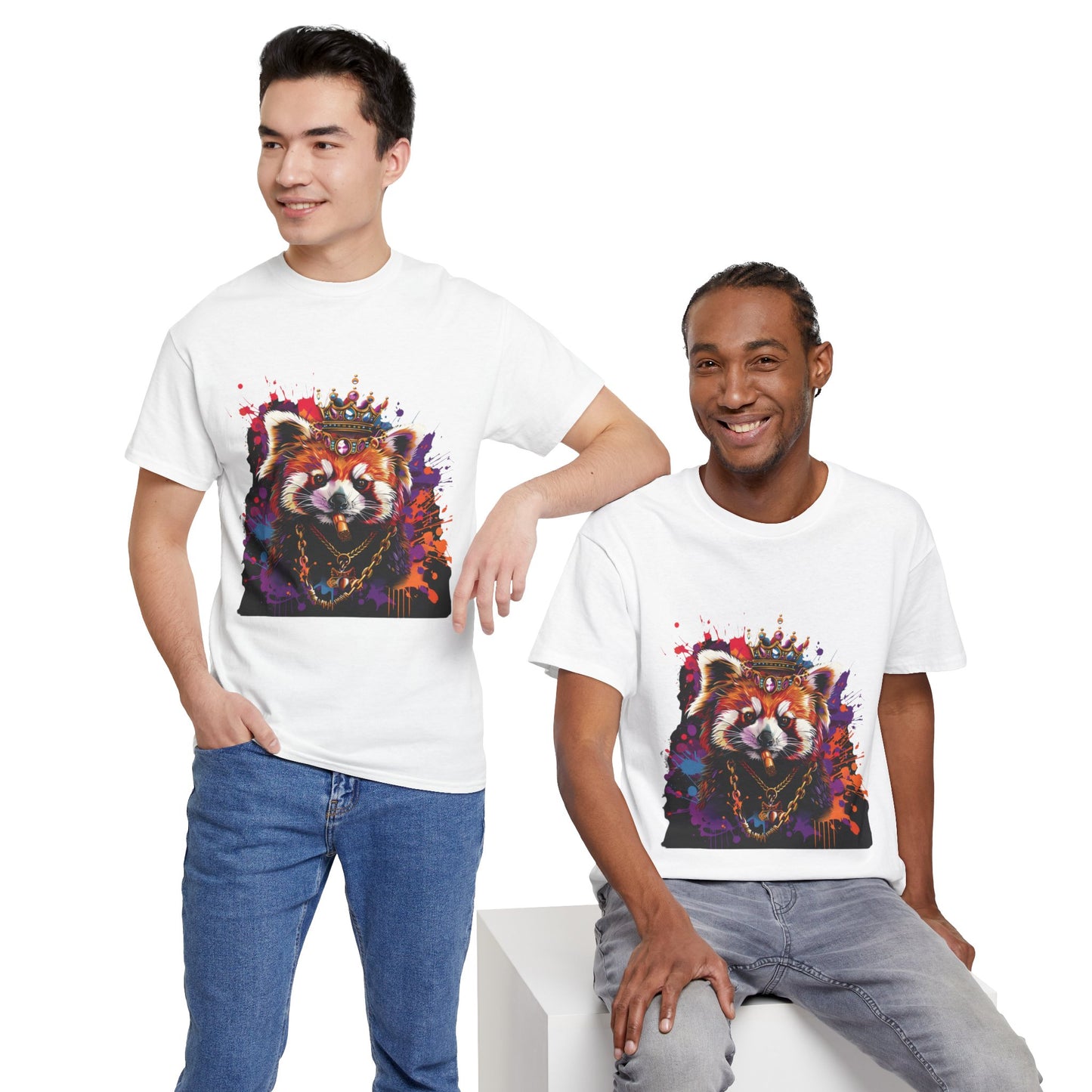 Rebel Red Panda Graphic Tee Unisex Heavy Cotton T-Shirt | Red Panda Rebel Frequency