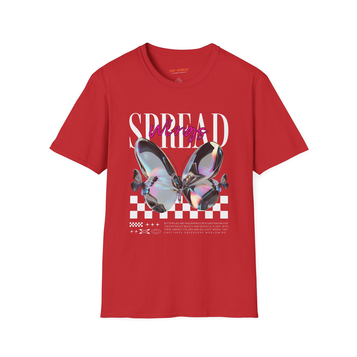 Spread Wings Spread Love Rose & Butterfly Graphic T-Shirt