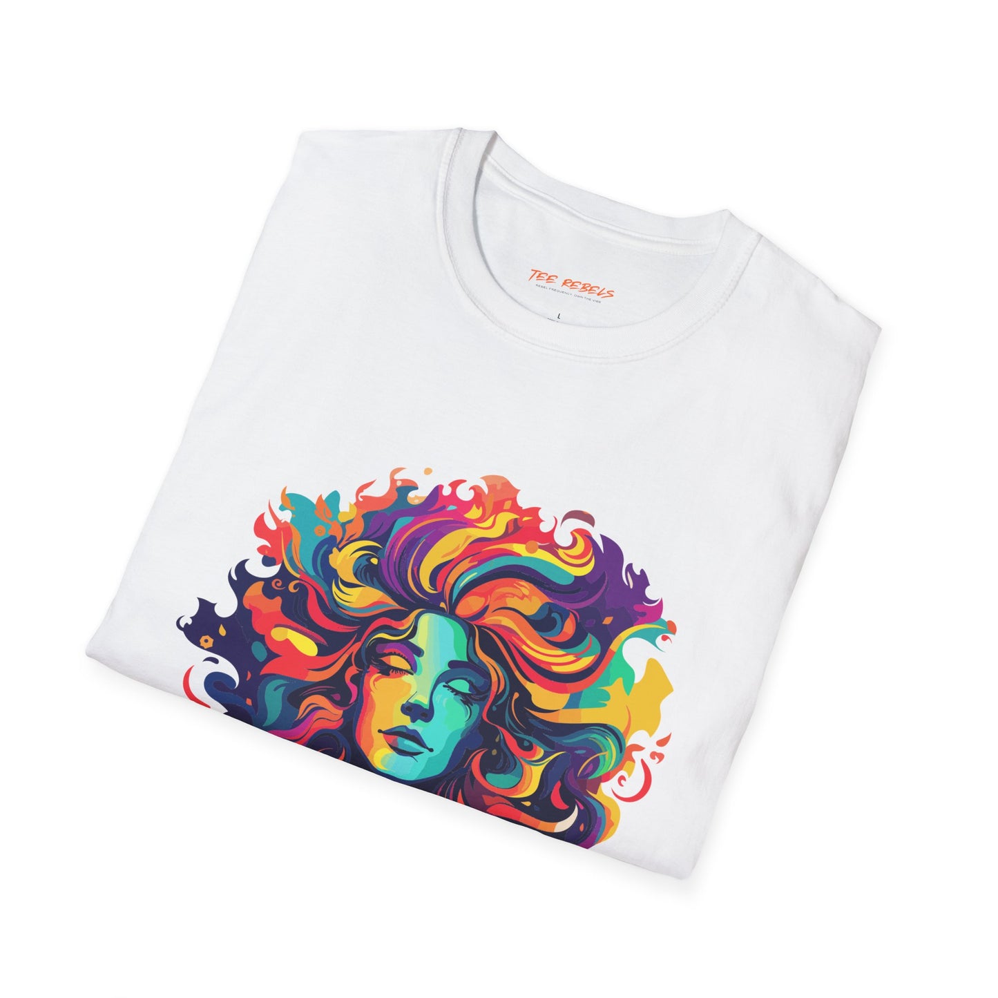 Psychedelic Bohemian Goddess Unisex Softstyle T-Shirt | Bohemian Rebel Frequency