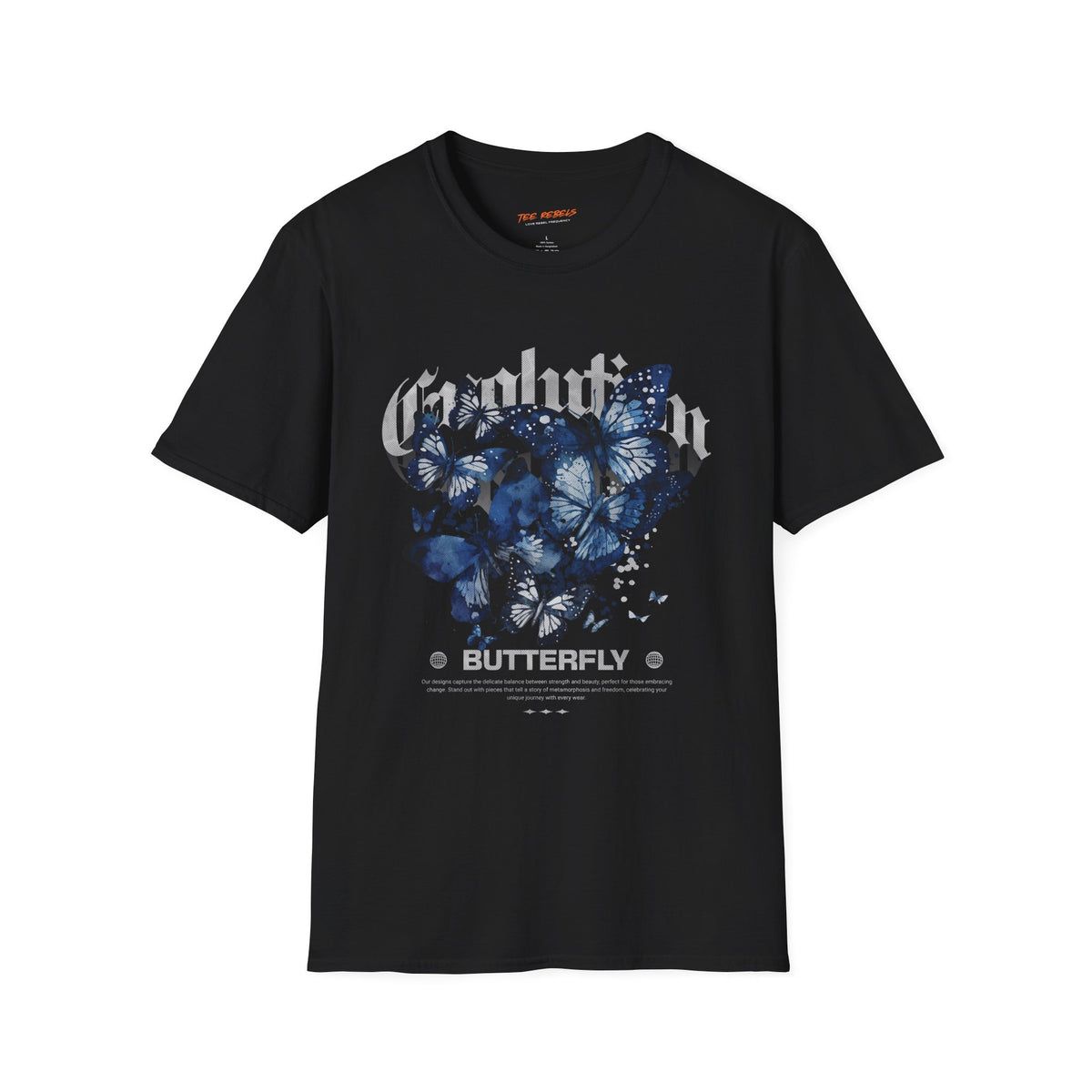 Evolution Butterfly Spread Love Rose Graphic T-Shirt