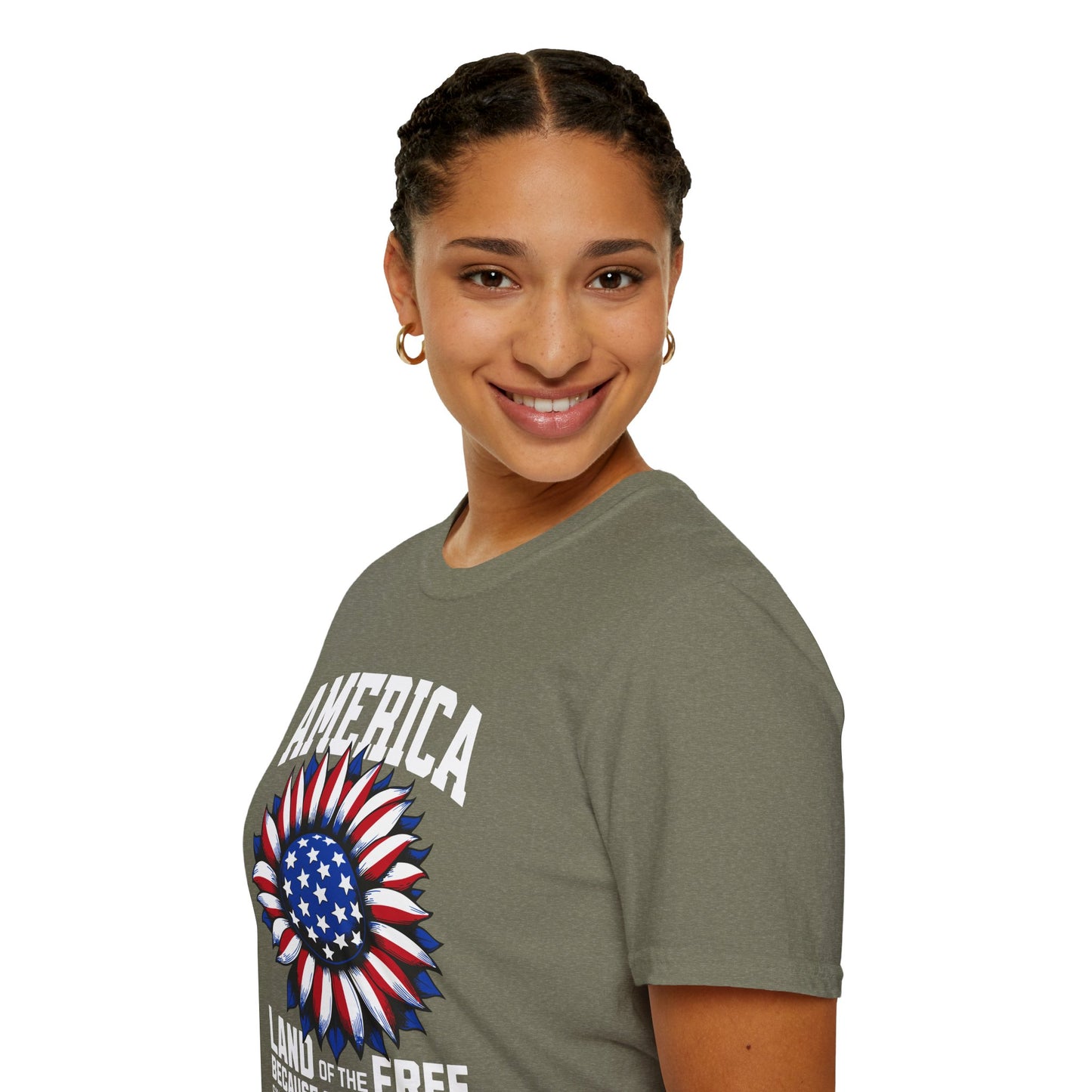 America Land of the Free Unisex Streetwear T-Shirt | America Graphic Design | America Rebel Frequency
