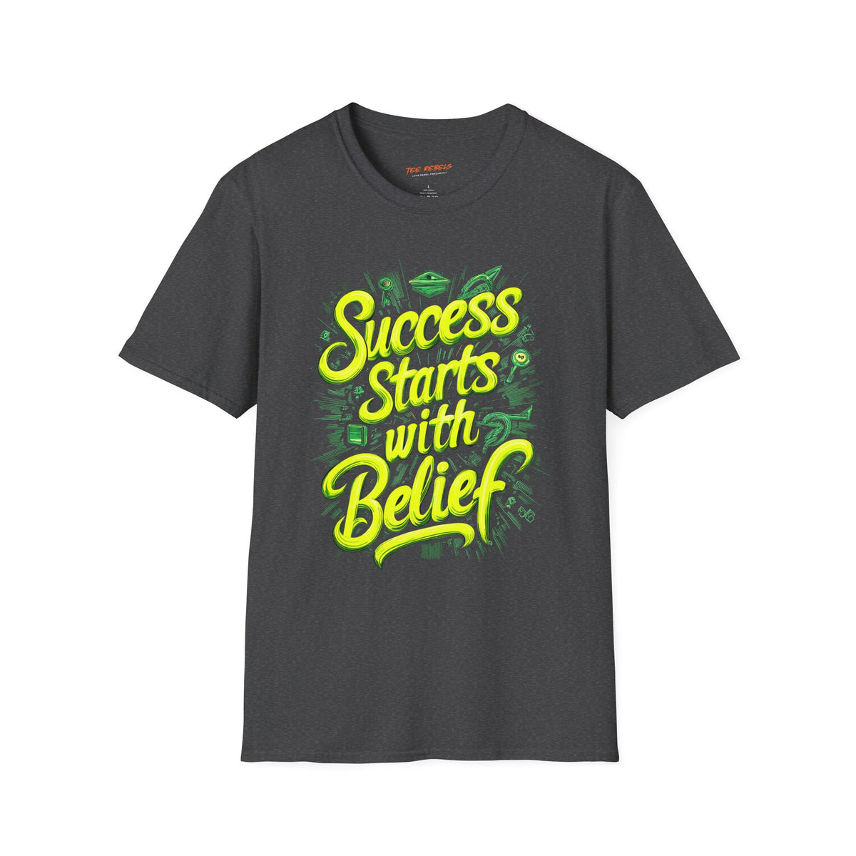 Motivational T-Shirt – Success Starts with Belief & Spread Love Graphic T-Shirt
