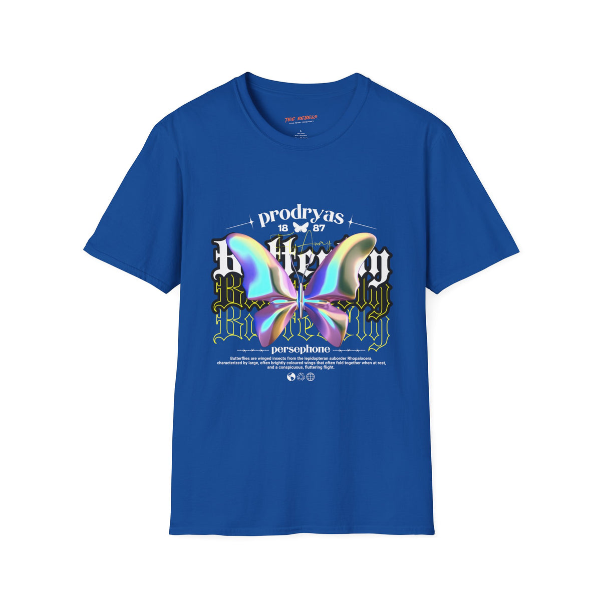 Butterfly Spread Love Rose Graphic T-Shirt