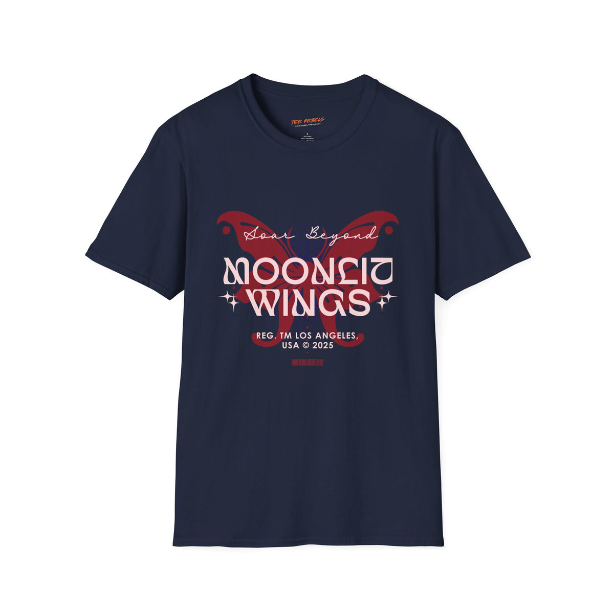 Moonlit Wings Butterfly Spread Love Rose Graphic T-Shirt