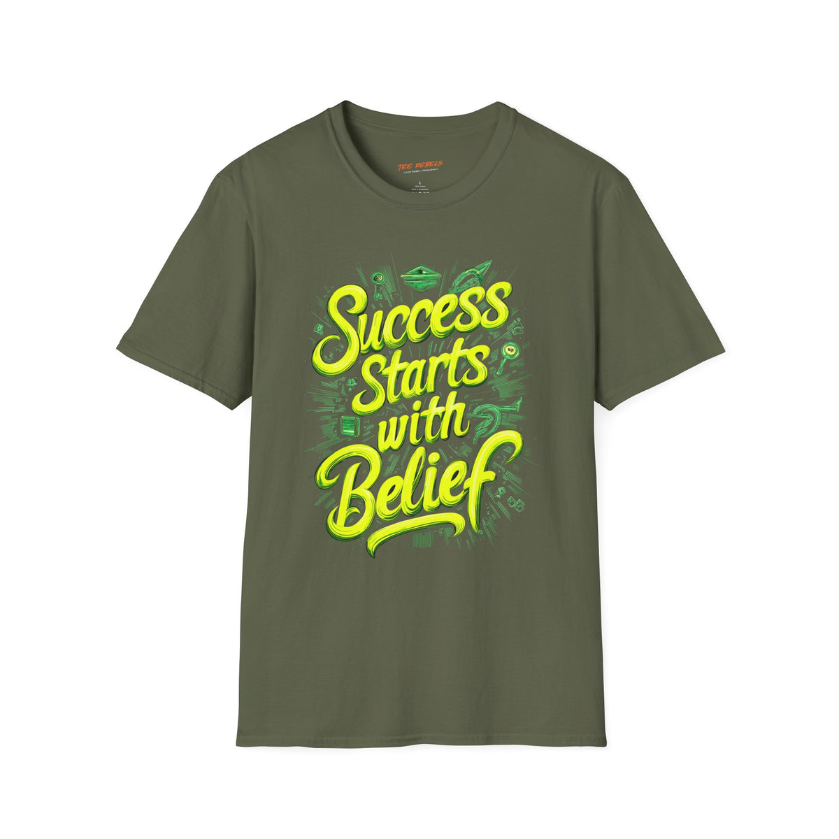 Motivational T-Shirt – Success Starts with Belief & Spread Love Graphic T-Shirt