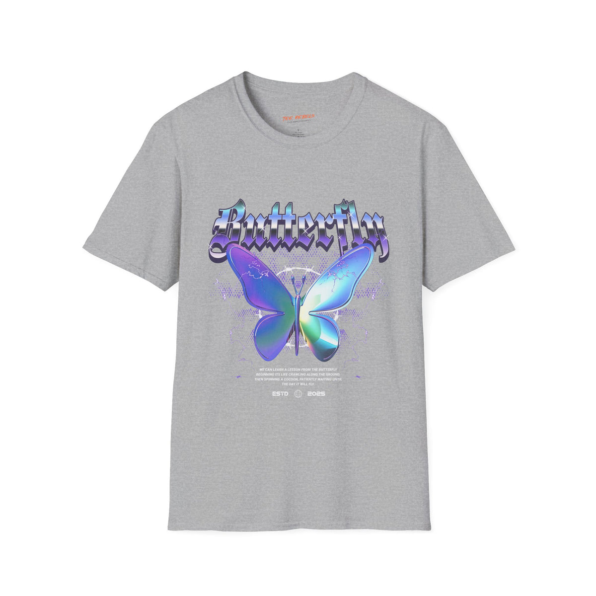 Butterfly Graphic Tee — "Spread Love" Rose Retro T-Shirt