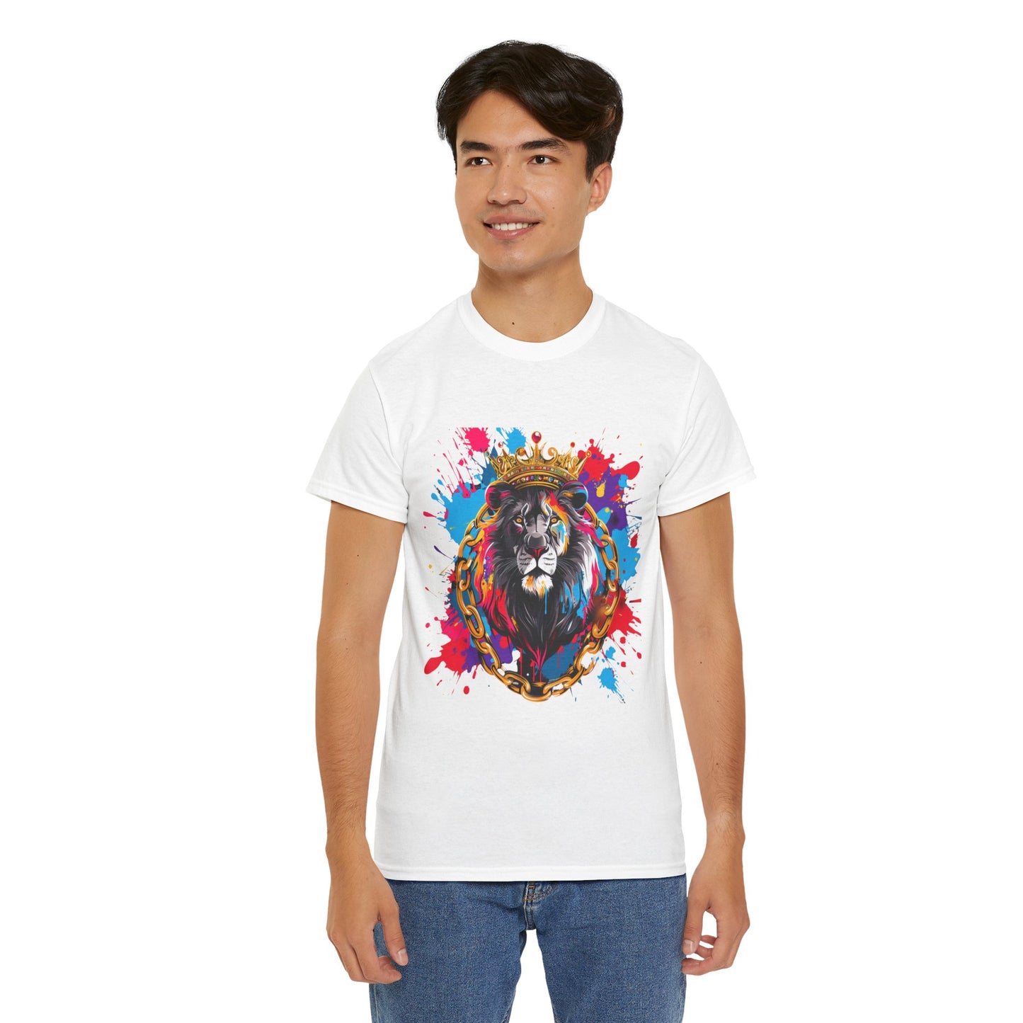 King of the Jungle Graphic Unisex Heavy Cotton Tee | Lion Rebel Frequency