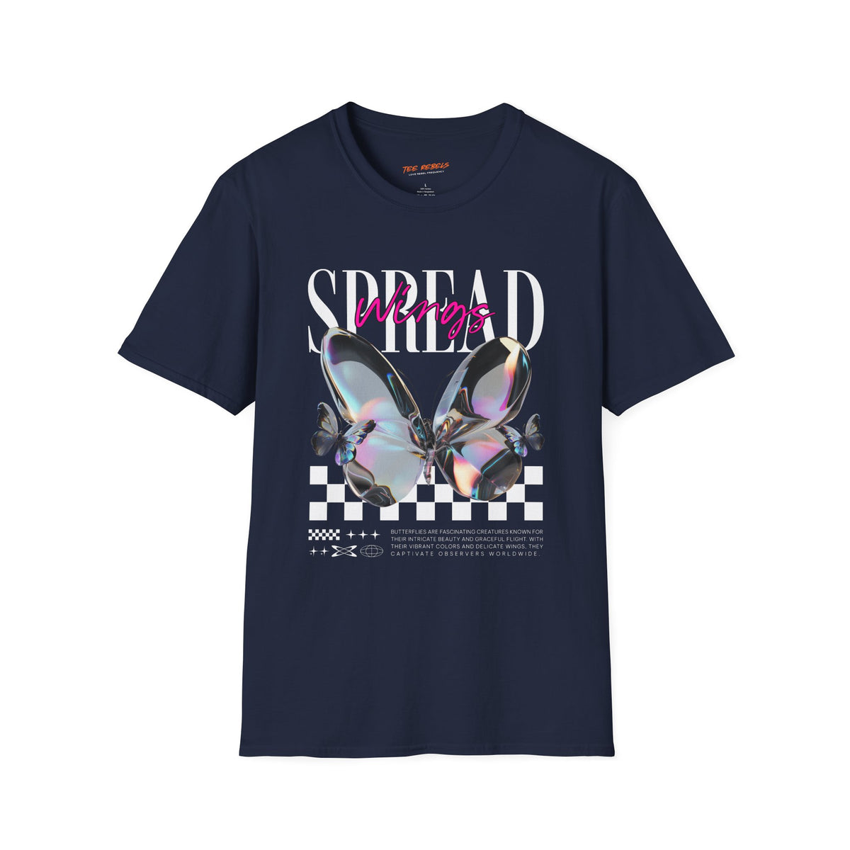 Spread Wings Spread Love Rose & Butterfly Graphic T-Shirt