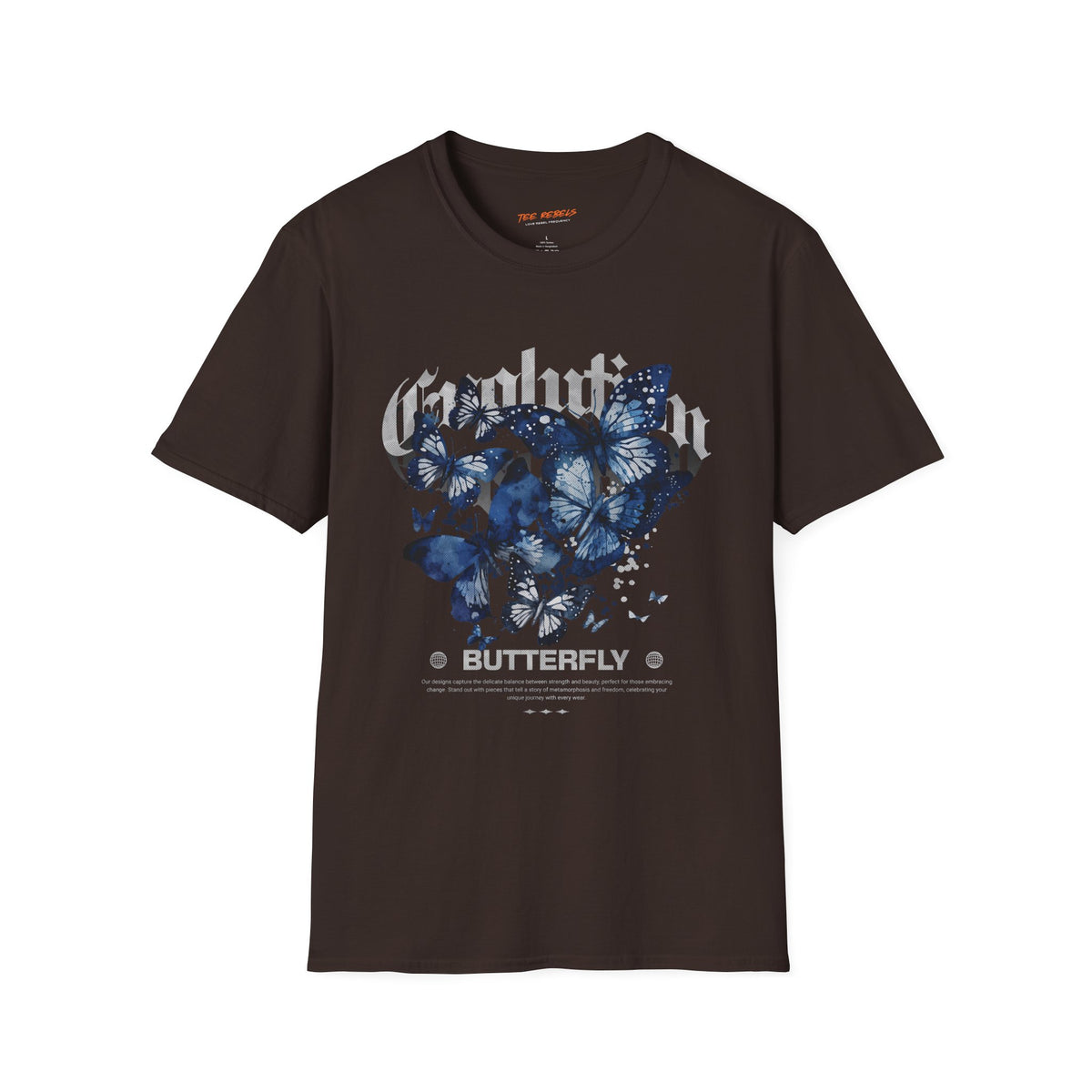 Evolution Butterfly Spread Love Rose Graphic T-Shirt