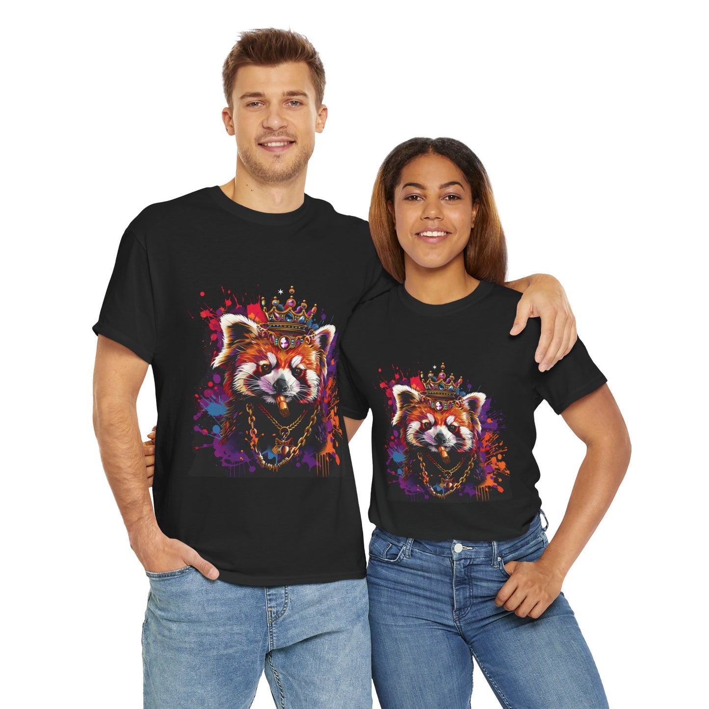 Rebel Red Panda Graphic Tee Unisex Heavy Cotton T-Shirt | Red Panda Rebel Frequency