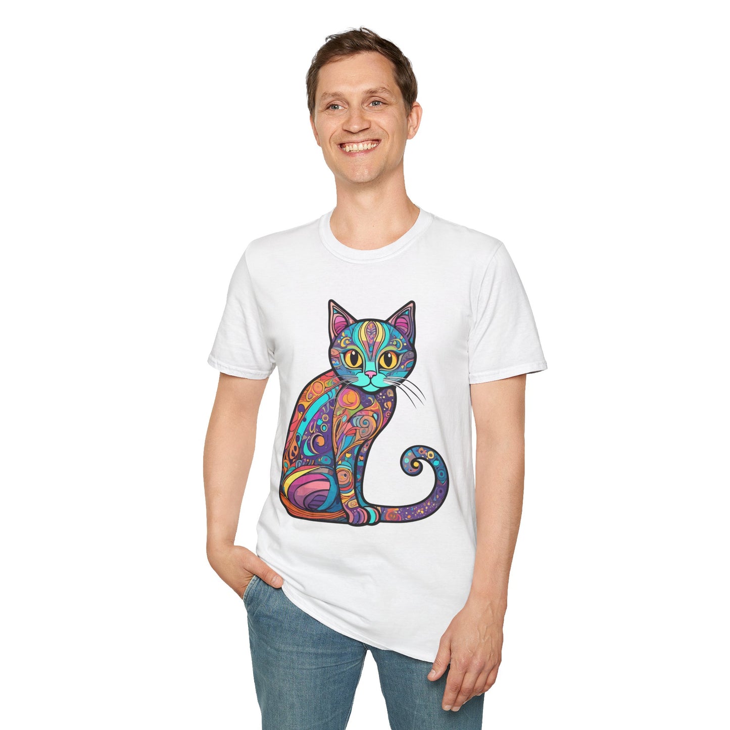 Psychedelic Cat Gaze Unisex T-Shirt | Cat Rebel Frequency