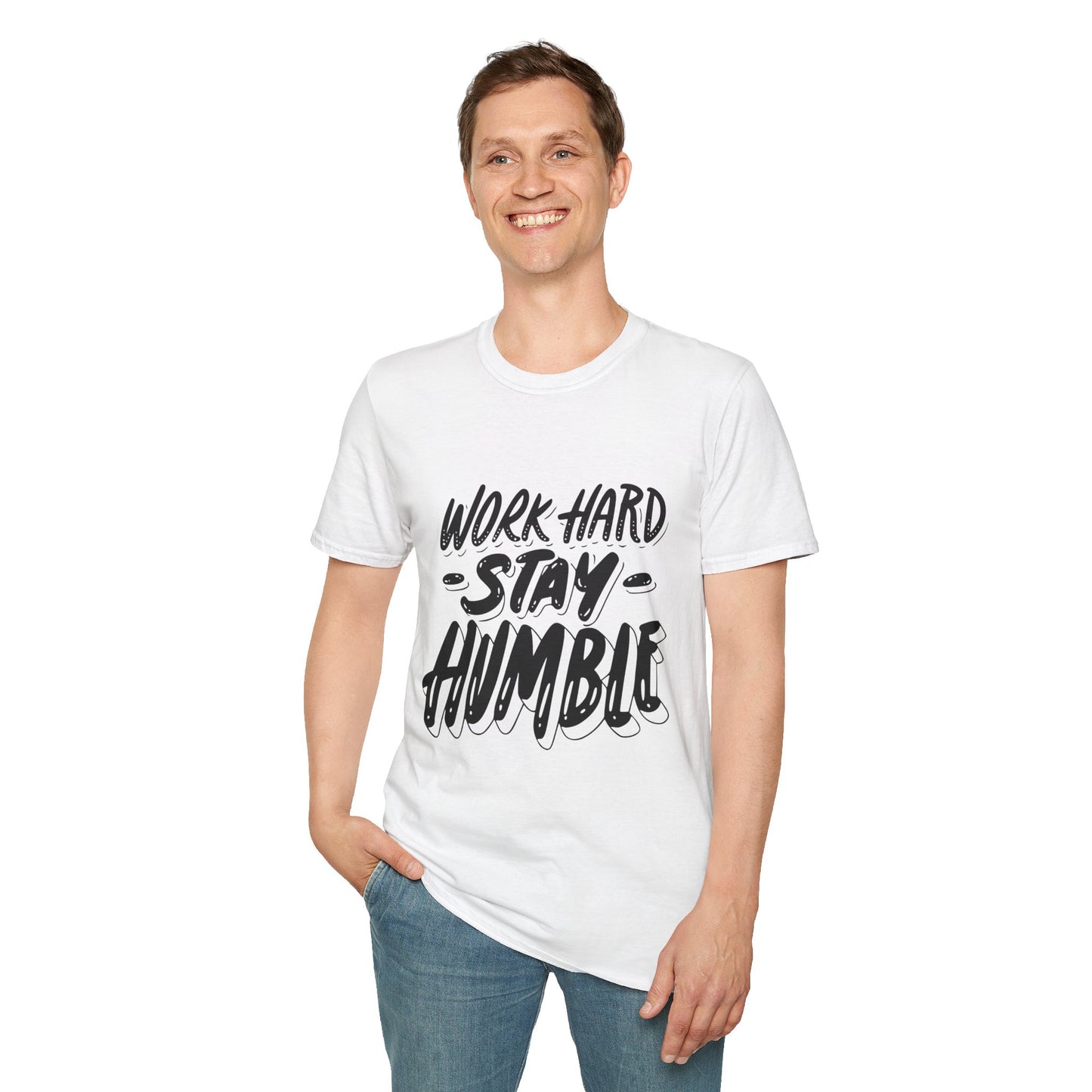 Work Hard Stay Humble Unisex Softstyle T-Shirt | Work Hard Rebel Frequency