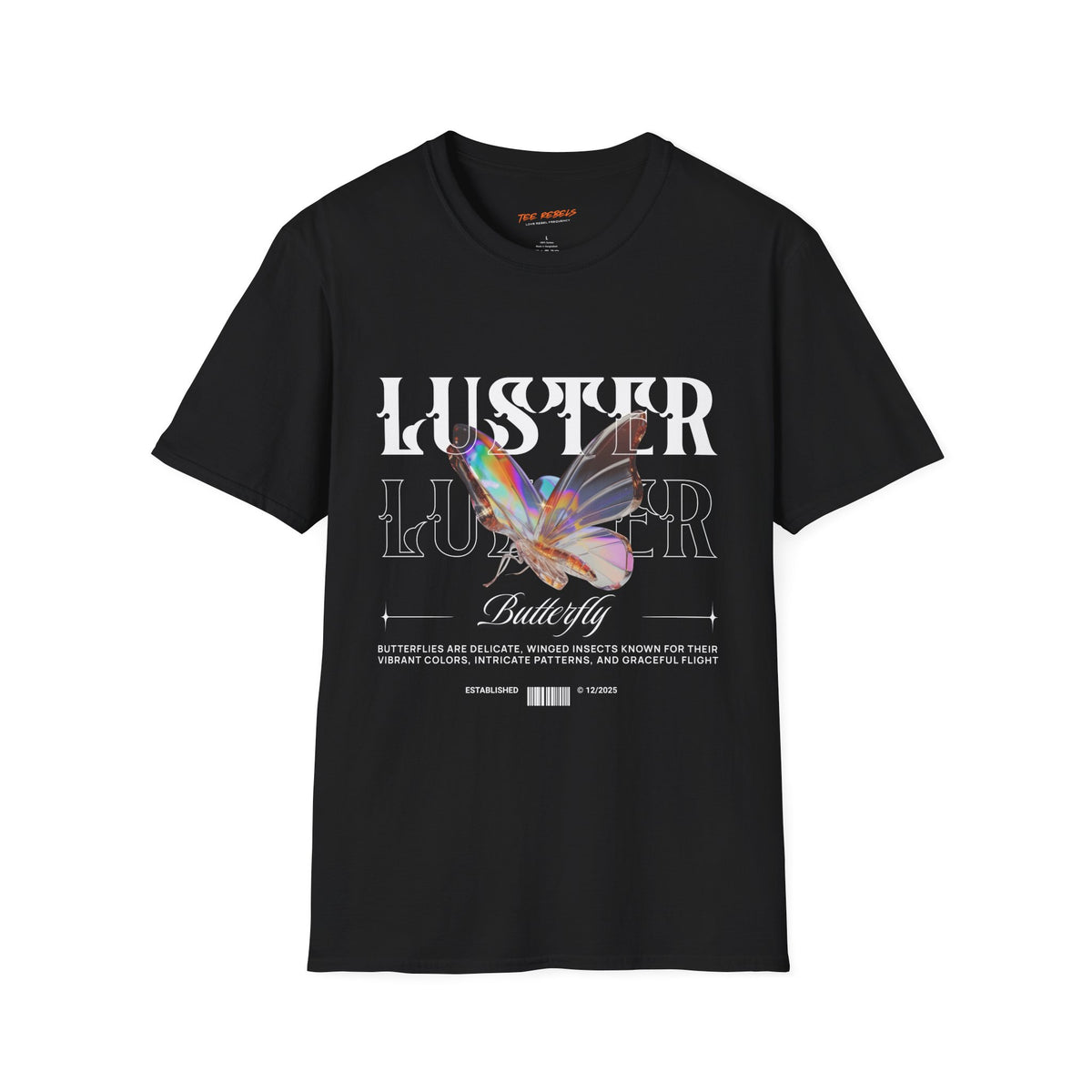Luster Butterfly Spread Love Rose Graphic T-Shirt