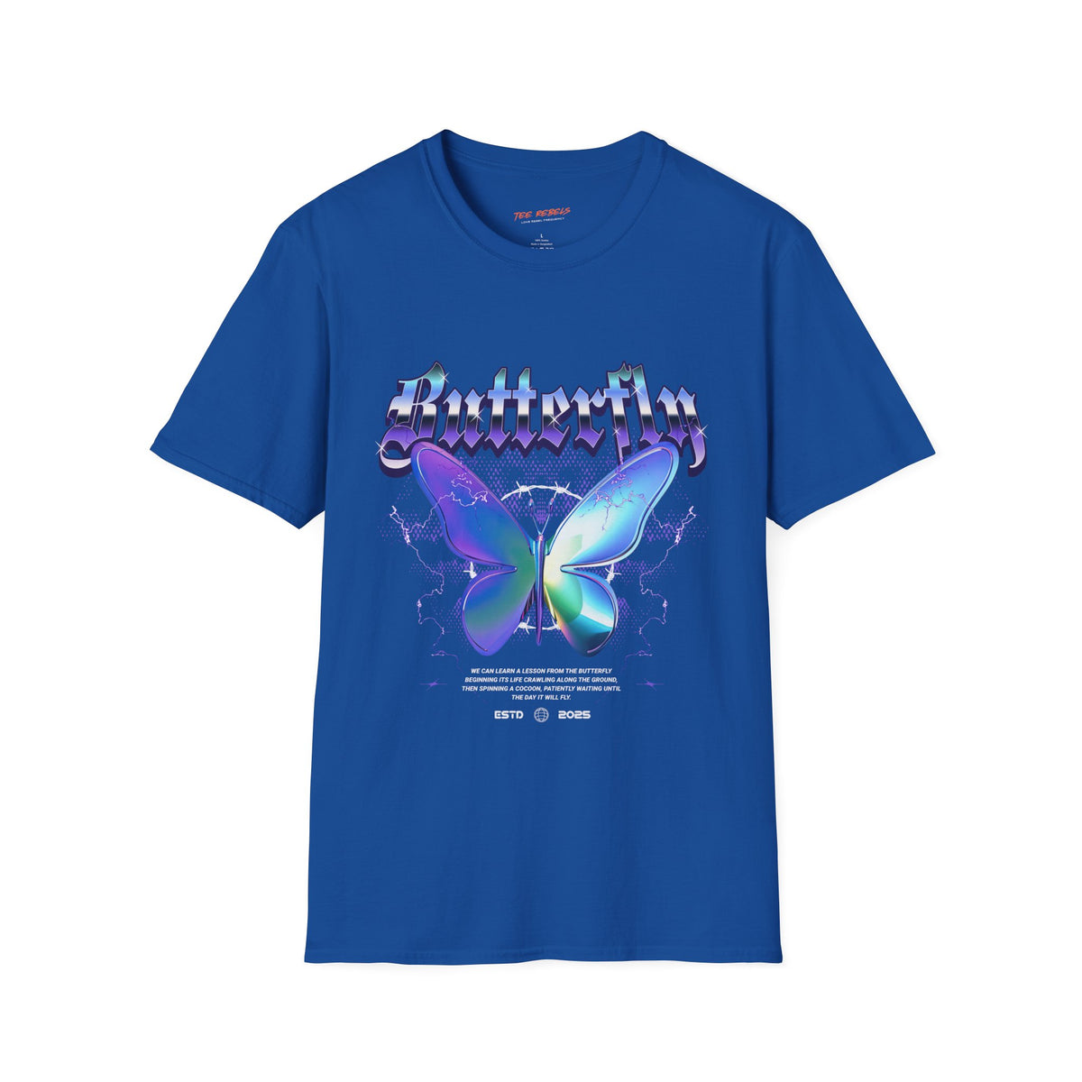 Butterfly Graphic Tee — "Spread Love" Rose Retro T-Shirt
