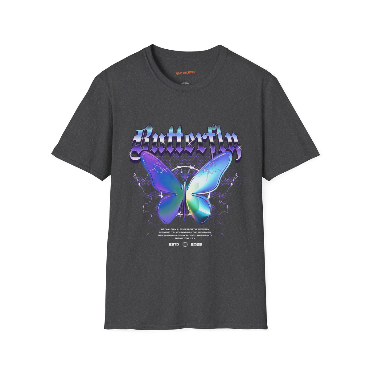Butterfly Graphic Tee — "Spread Love" Rose Retro T-Shirt